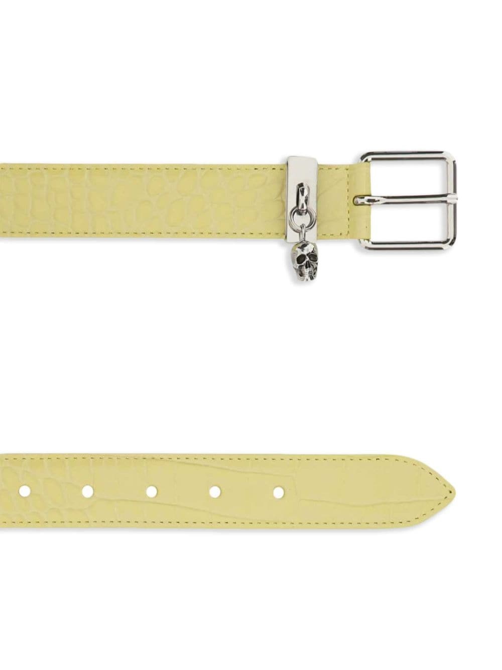 crocodile-effect leather belt - 2
