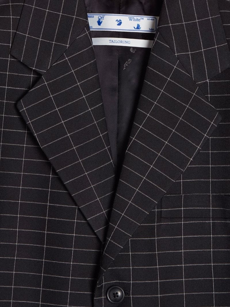 check-pattern single-breasted blazer 7