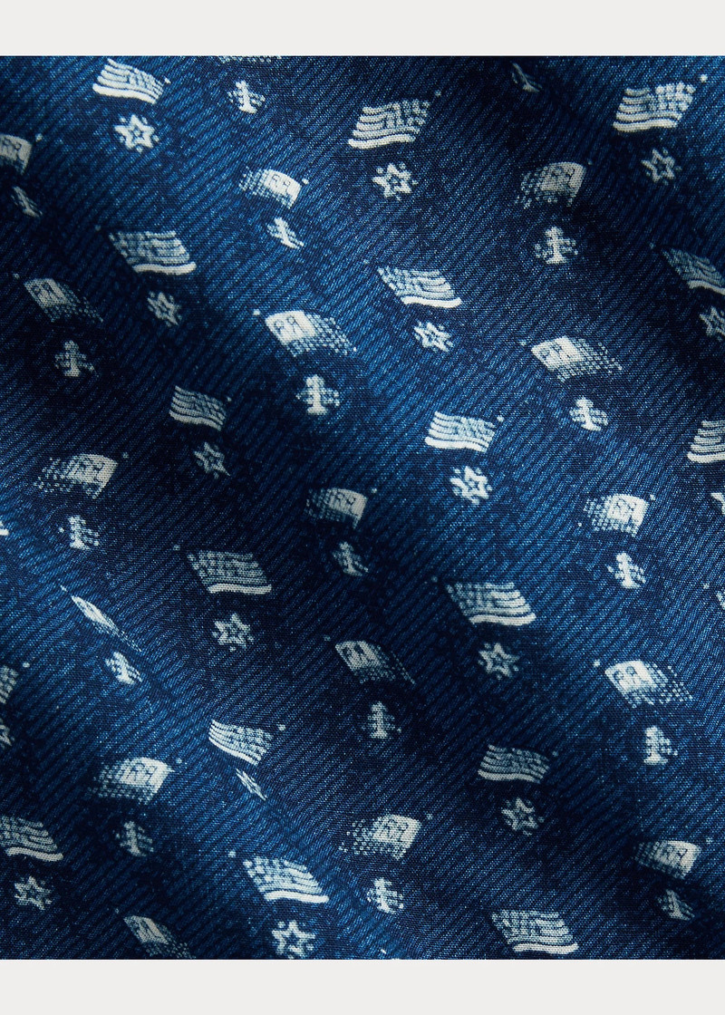 Slim Fit Indigo Print Western Shirt 6