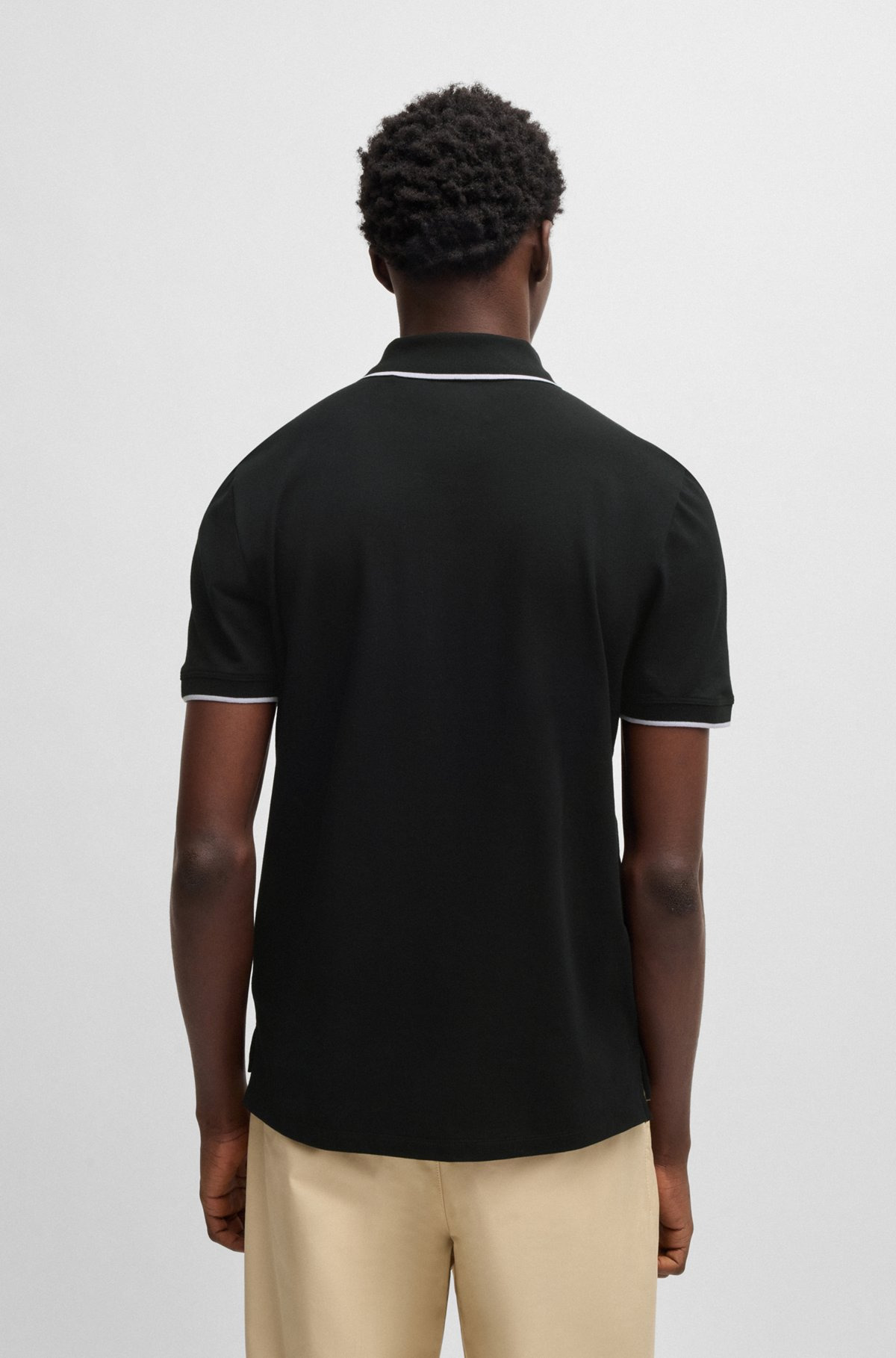 STRETCH-COTTON SLIM-FIT POLO SHIRT WITH PRINTED LOGO - 5