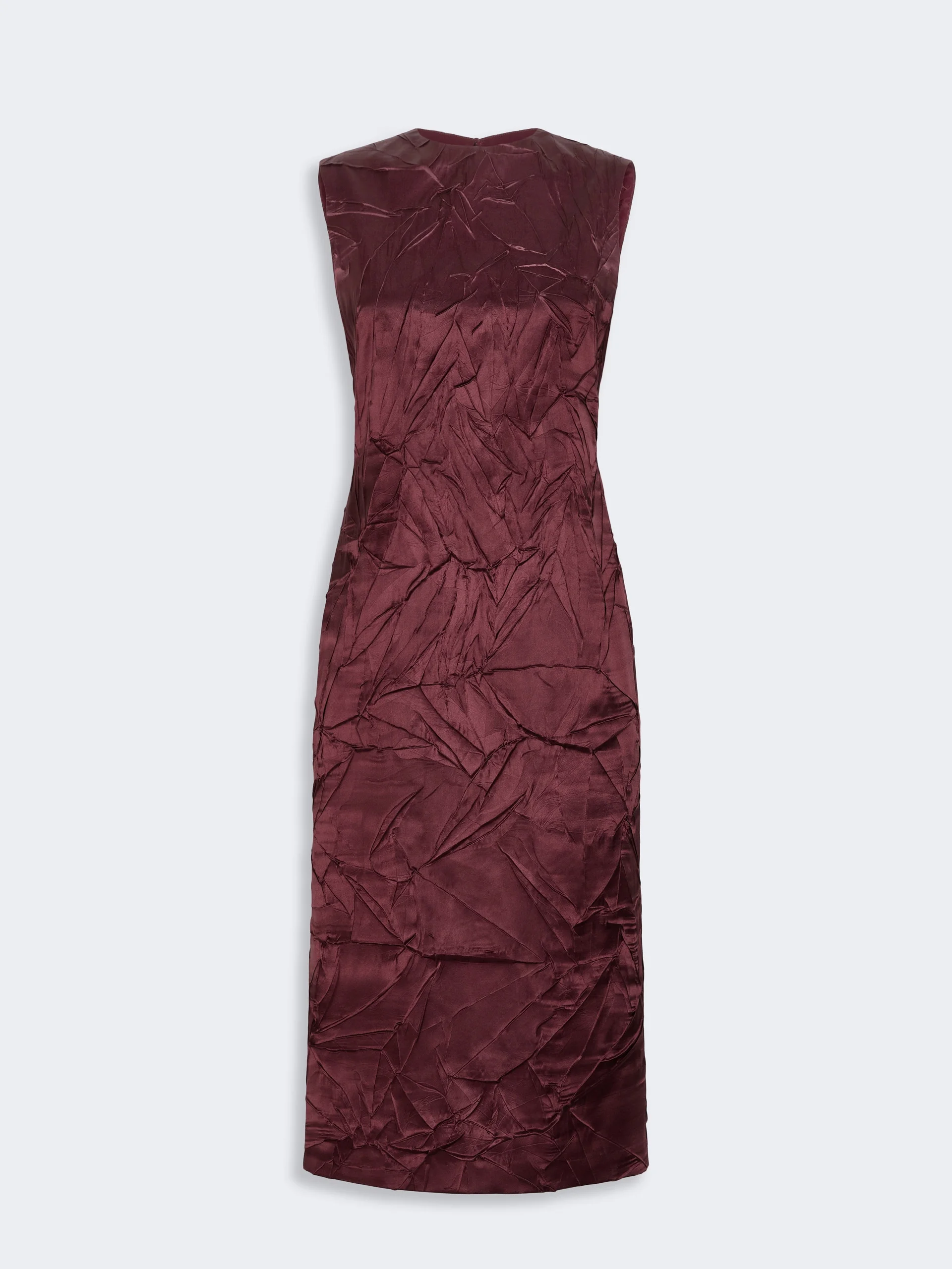 OBLIQUA Satin princess-line dress - BORDEAUX - 1