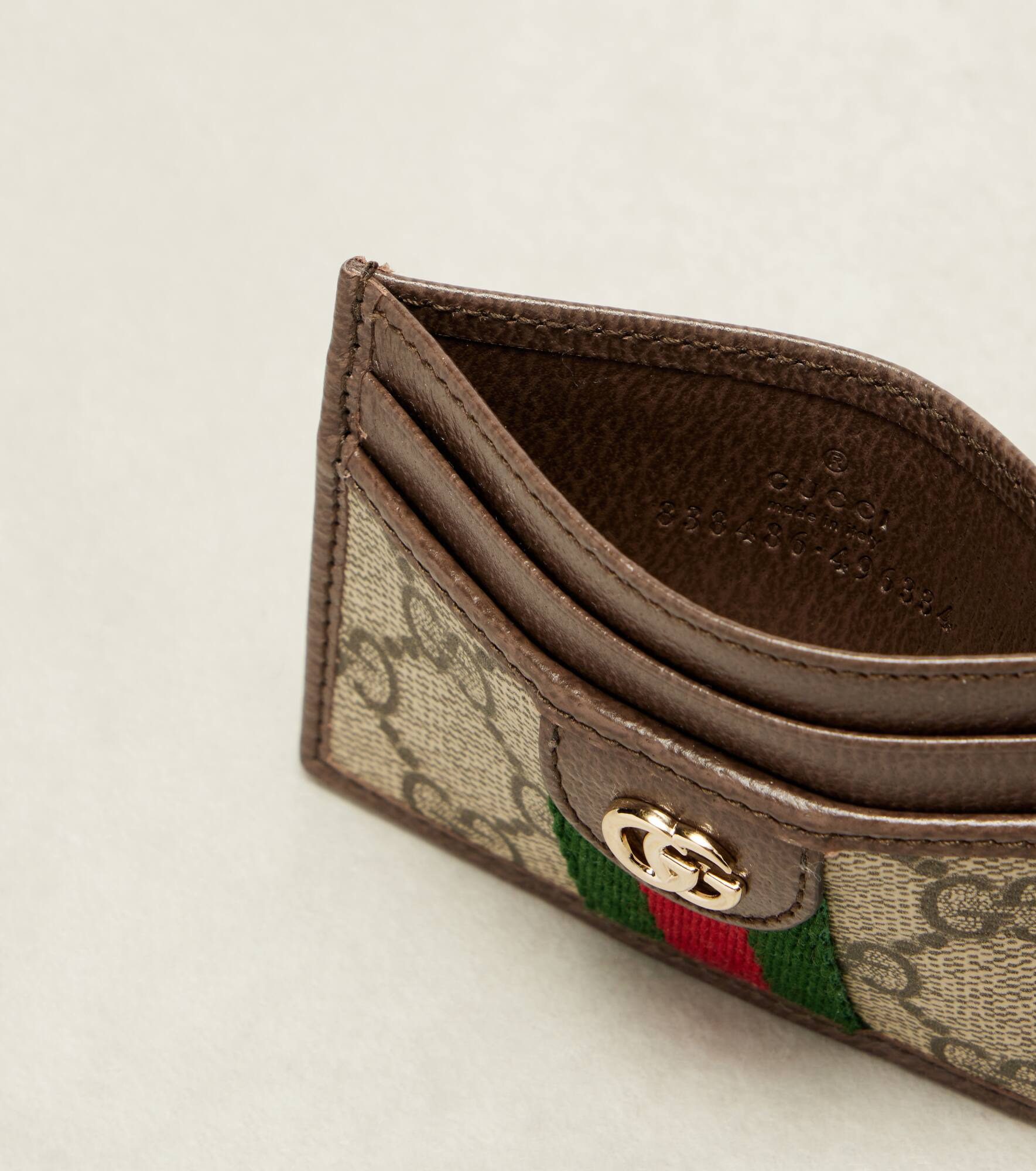 Ophidia leather-trimmed card holder - 2
