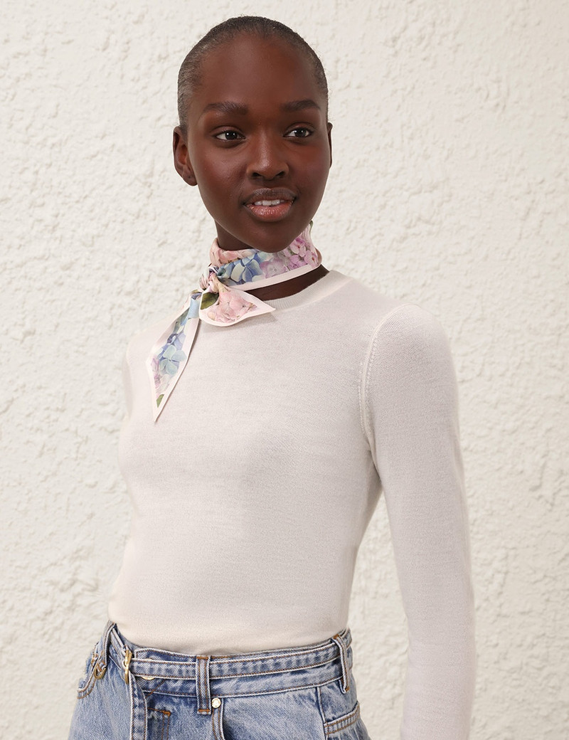 PRINTED SILK RIBBON SCARF 4