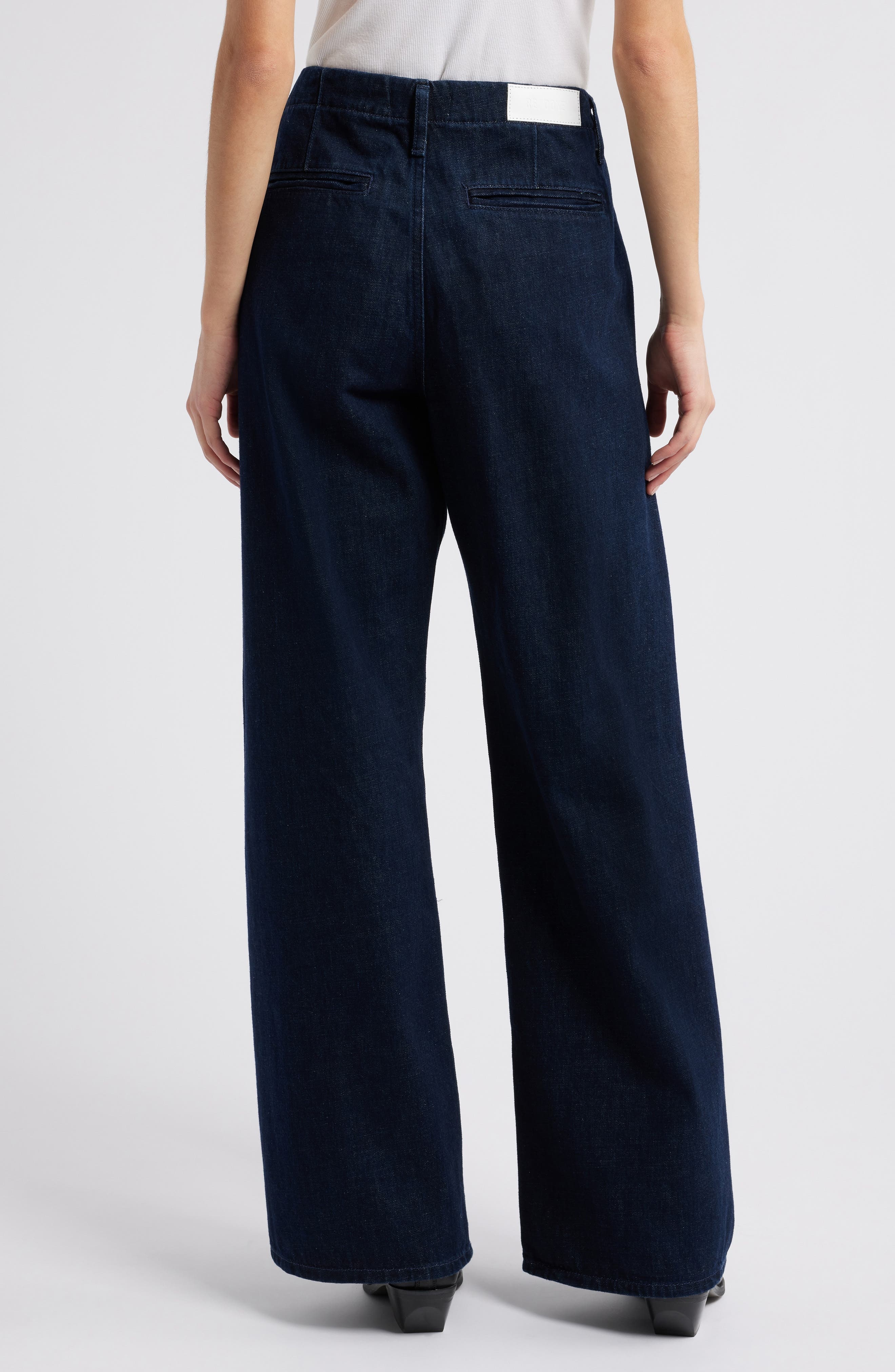 Re/Done Wide Leg Trouser Jeans in Cross Hatch Rinse at Nordstrom - 2