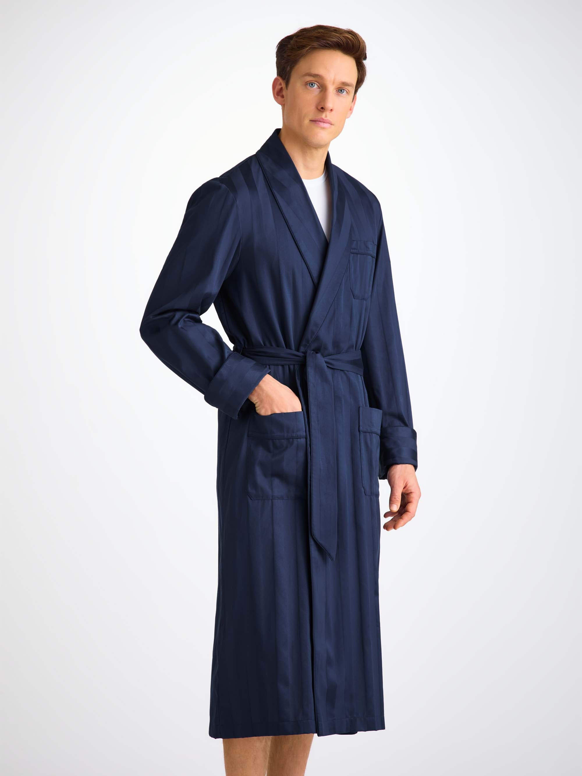 Men's Robe Lingfield Cotton Navy - 5