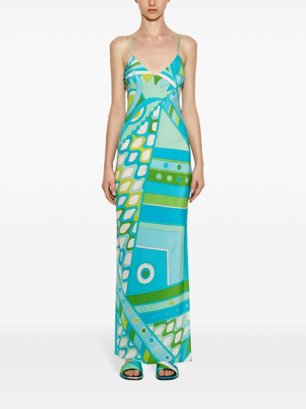 Vivara-print silk maxidress - 2