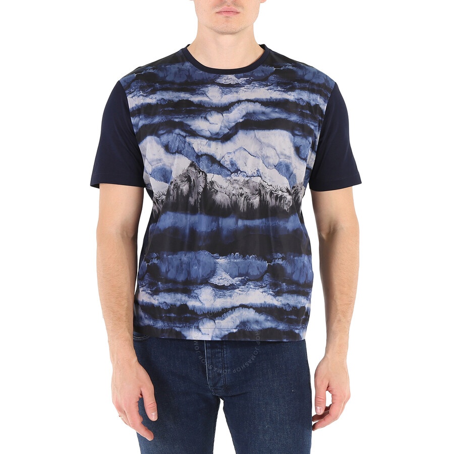 Emporio Armani Men's Abstract Print T-Shirt in Navy Blue - 3