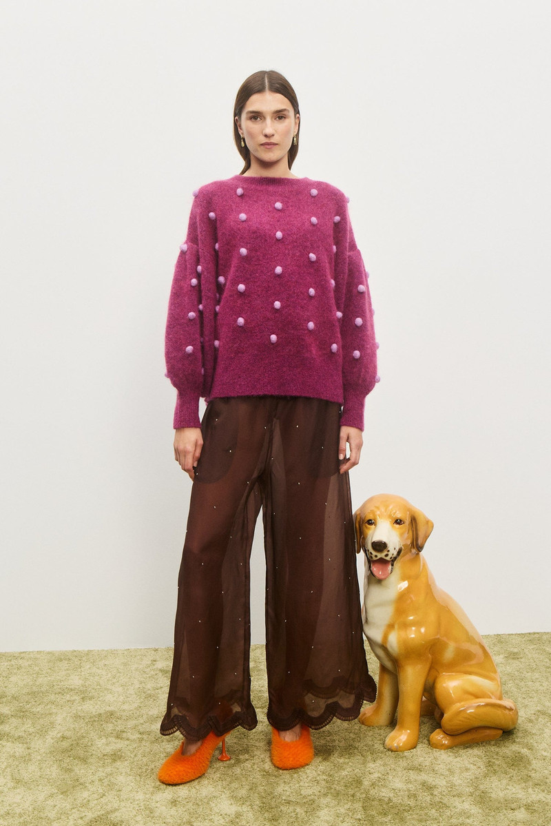 ALÉMAIS Elia Mulberry Balloon Sweater outlook