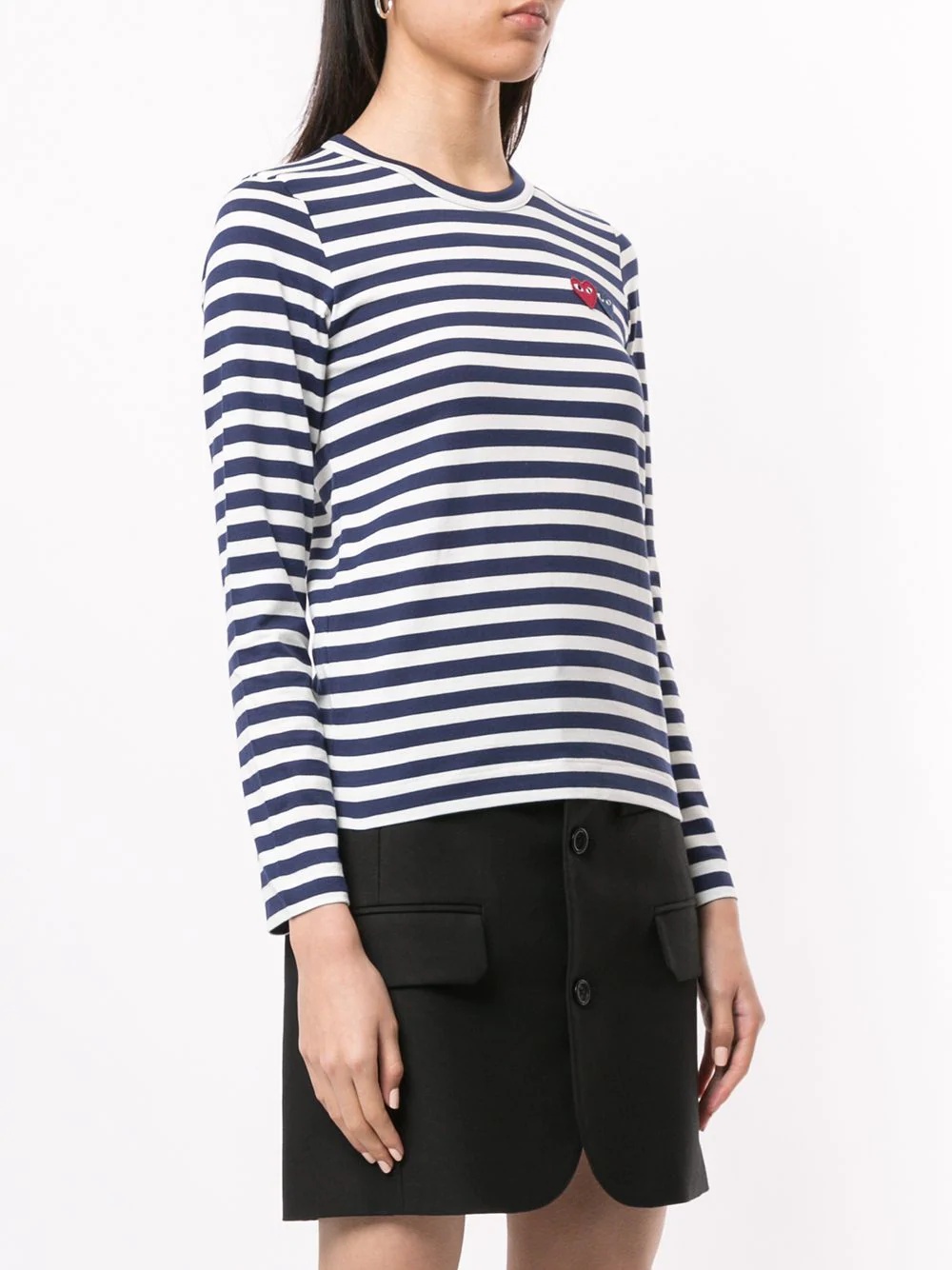 striped-print branded top - 3