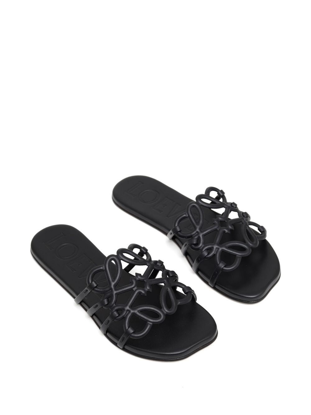 Petal Anagram leather slides - 2