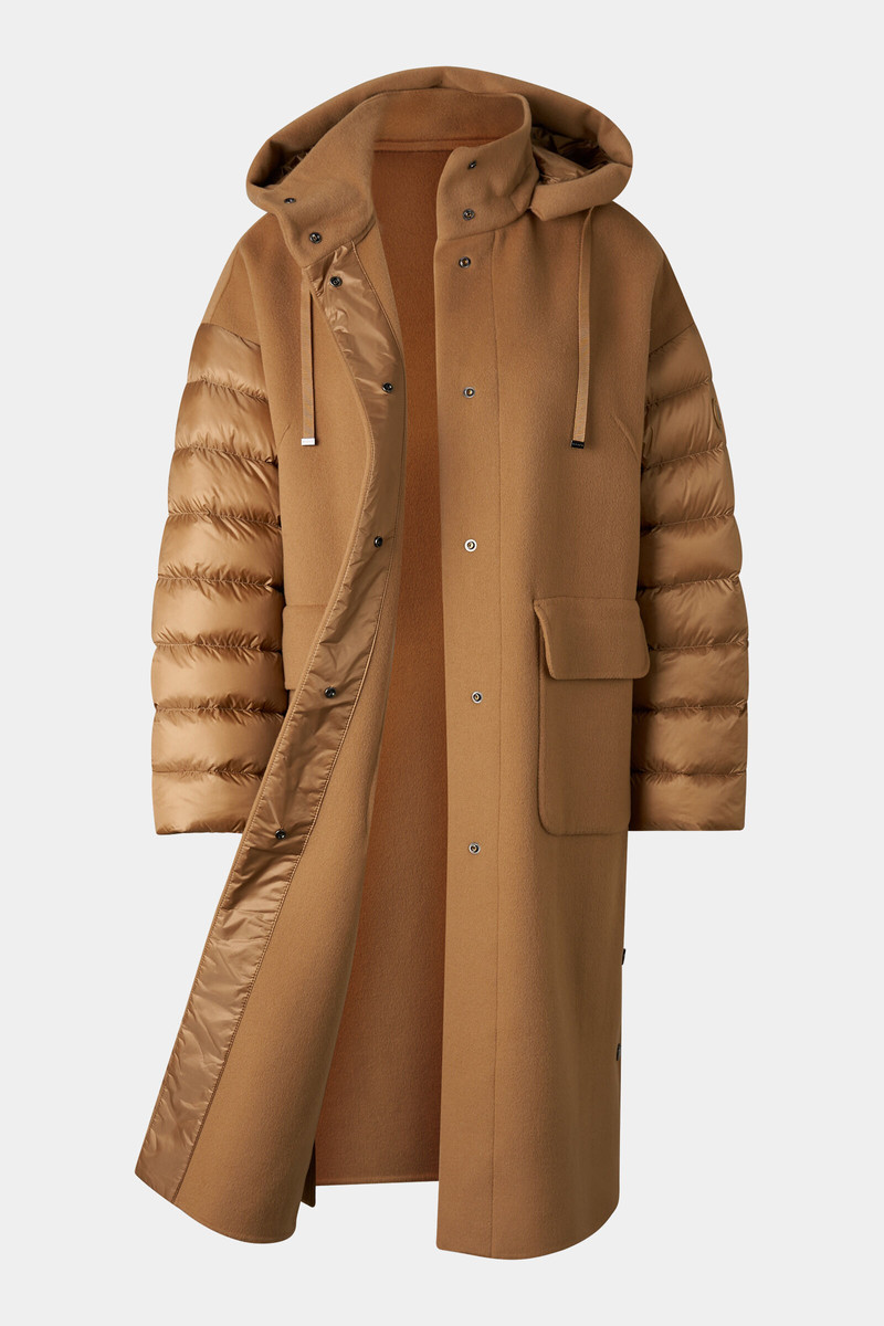 Trisha Reversible Down Coat in Camel 2