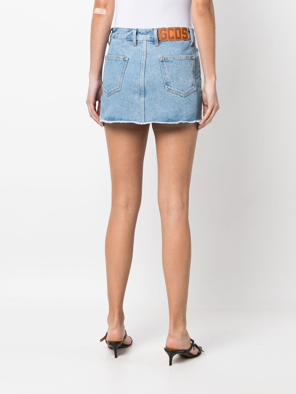 cut-out denim skirt - 4