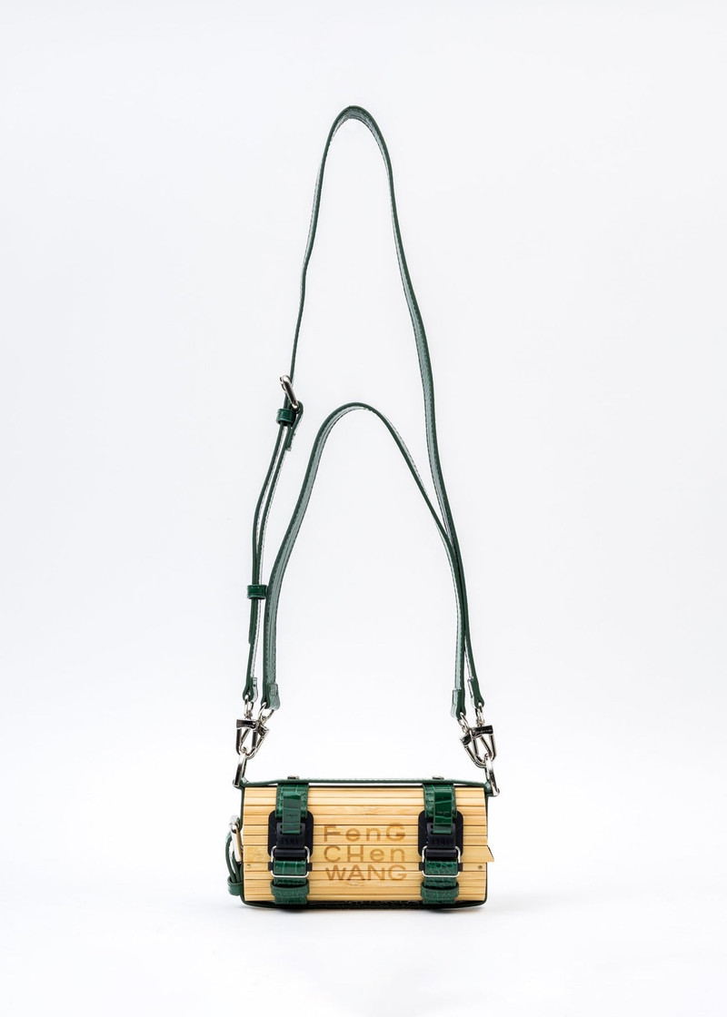 Green Croc Small Bamboo Bag 1