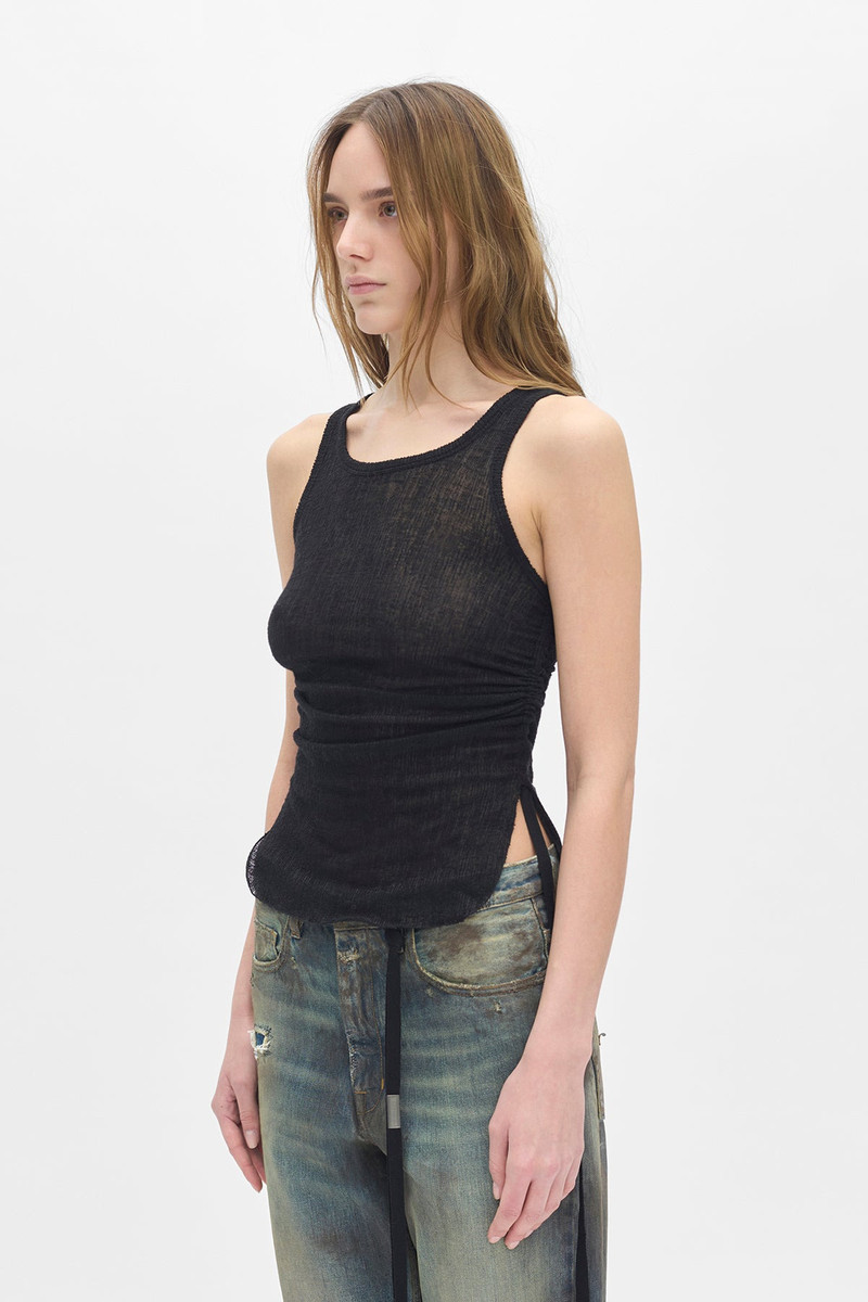 Ann Demeulemeester Mara Wrinkled Cropped Tank Top outlook