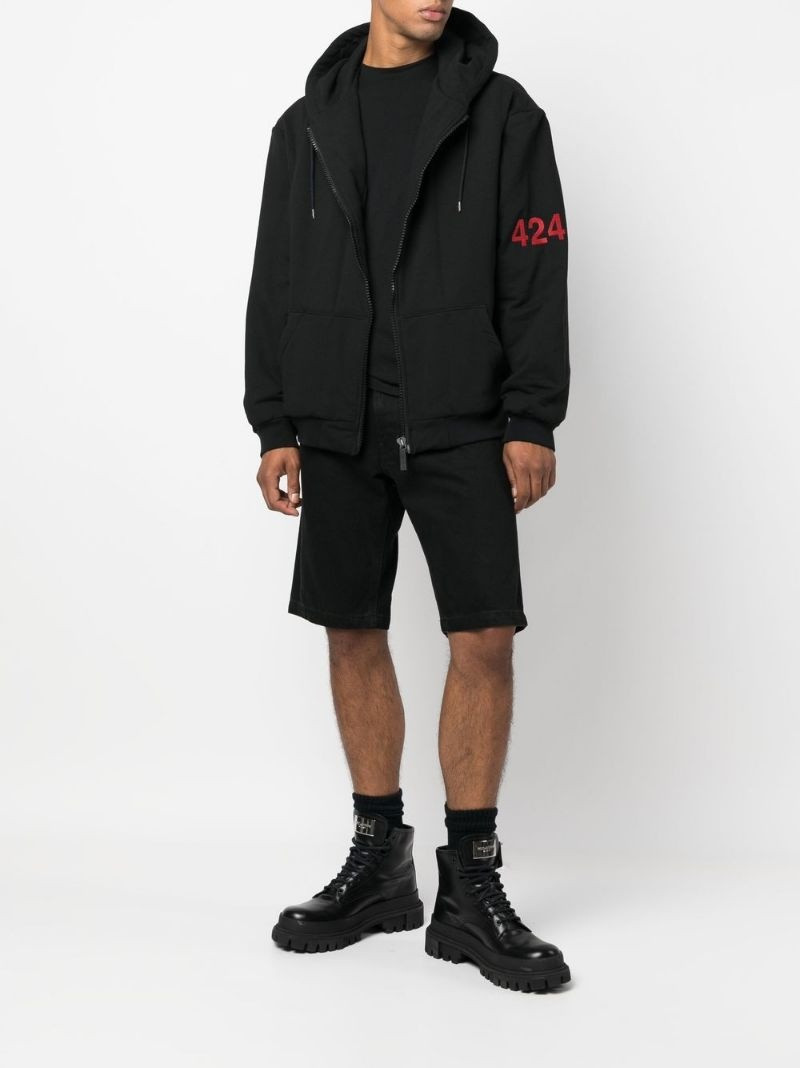 424 logo-print zipped hoodie outlook