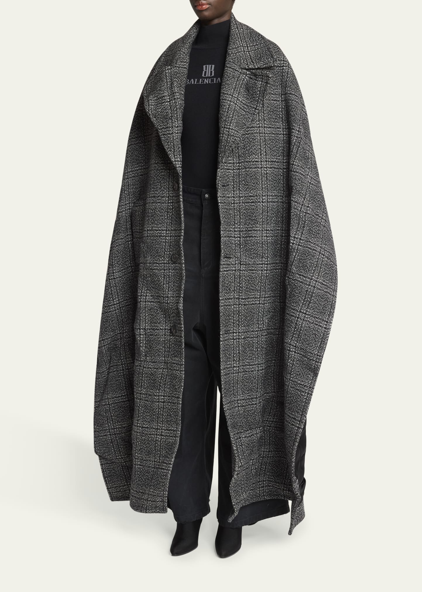 Check Coat Stole - 4