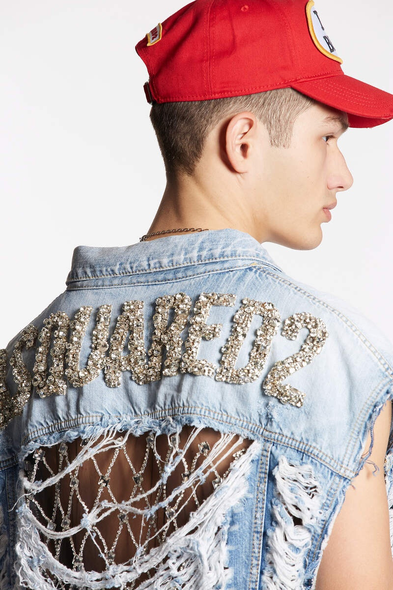 VINTAGE DESTROYED WASH CLASSIC JEAN VEST 5