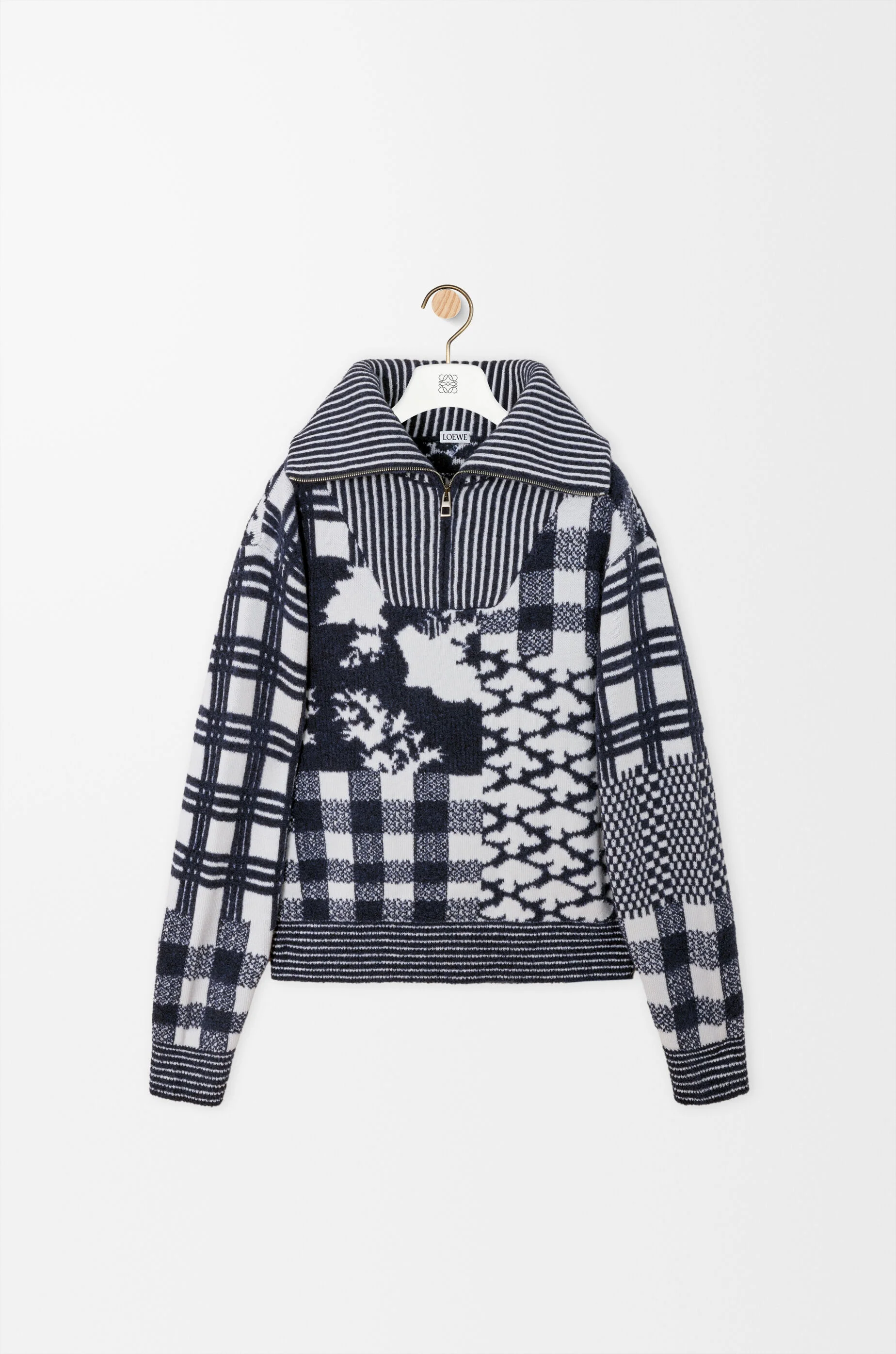 Zip-up sweater in wool - 1