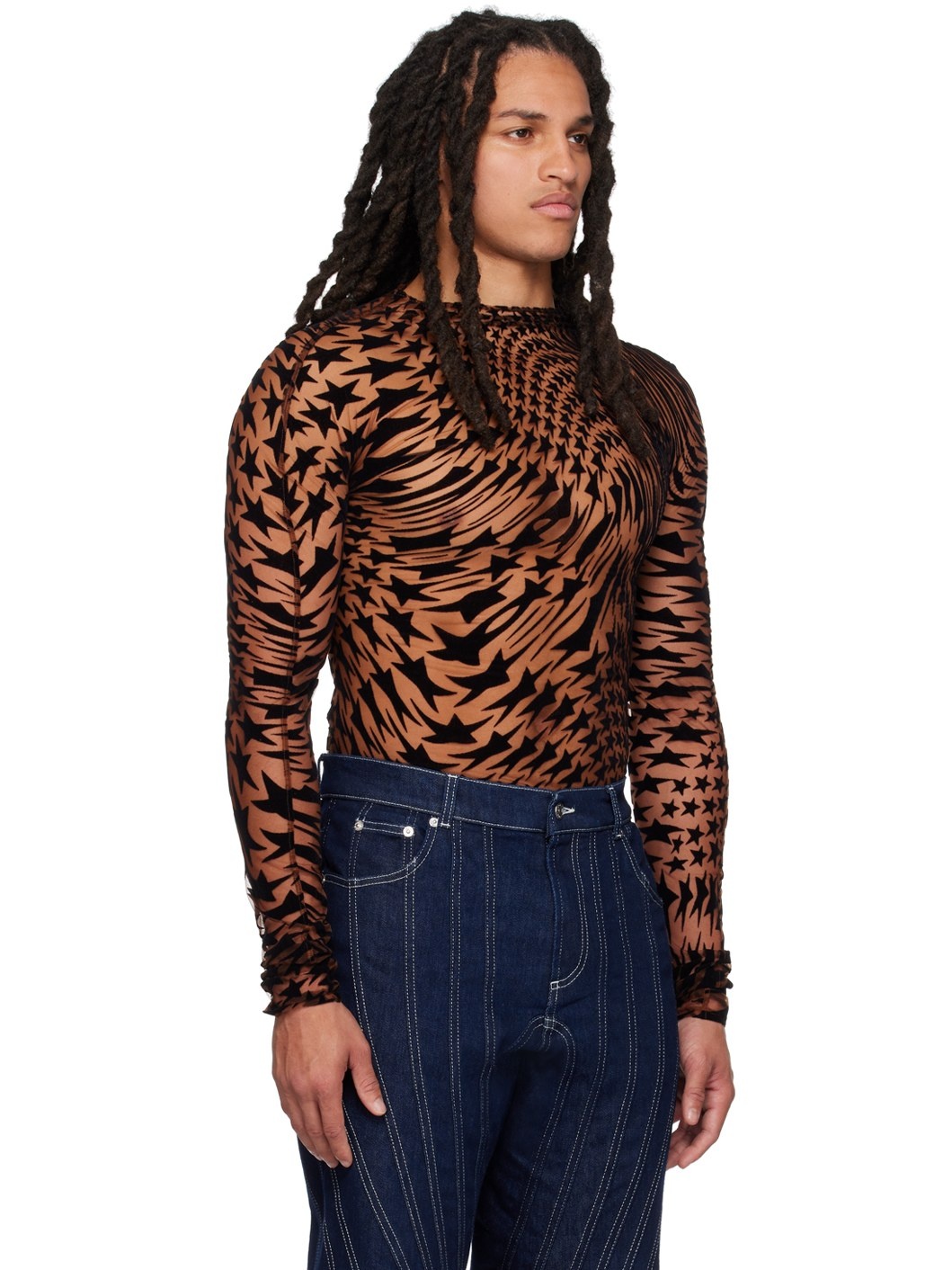 Brown & Black Star Turtleneck - 2