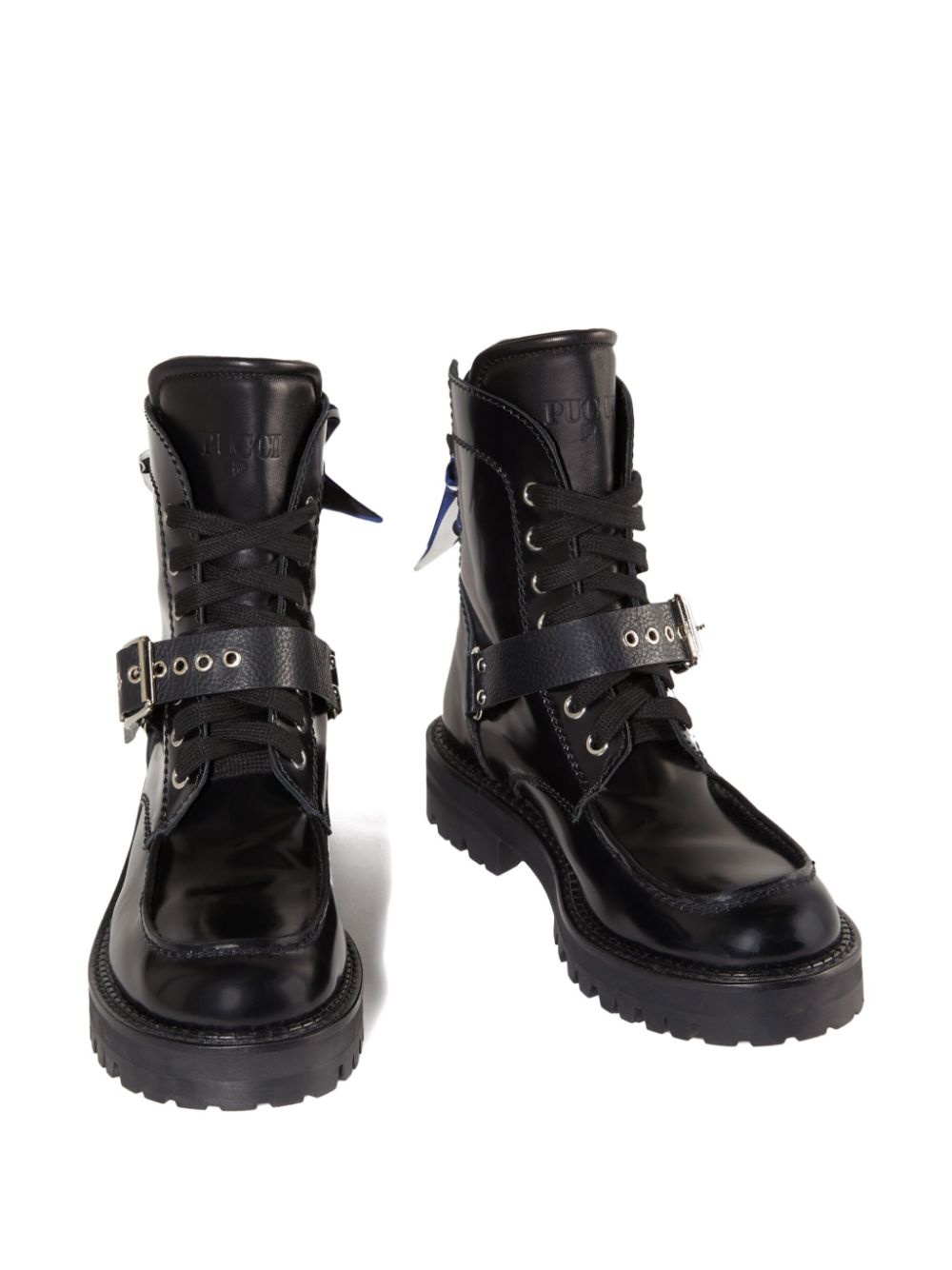 marmo-print leather boots - 5