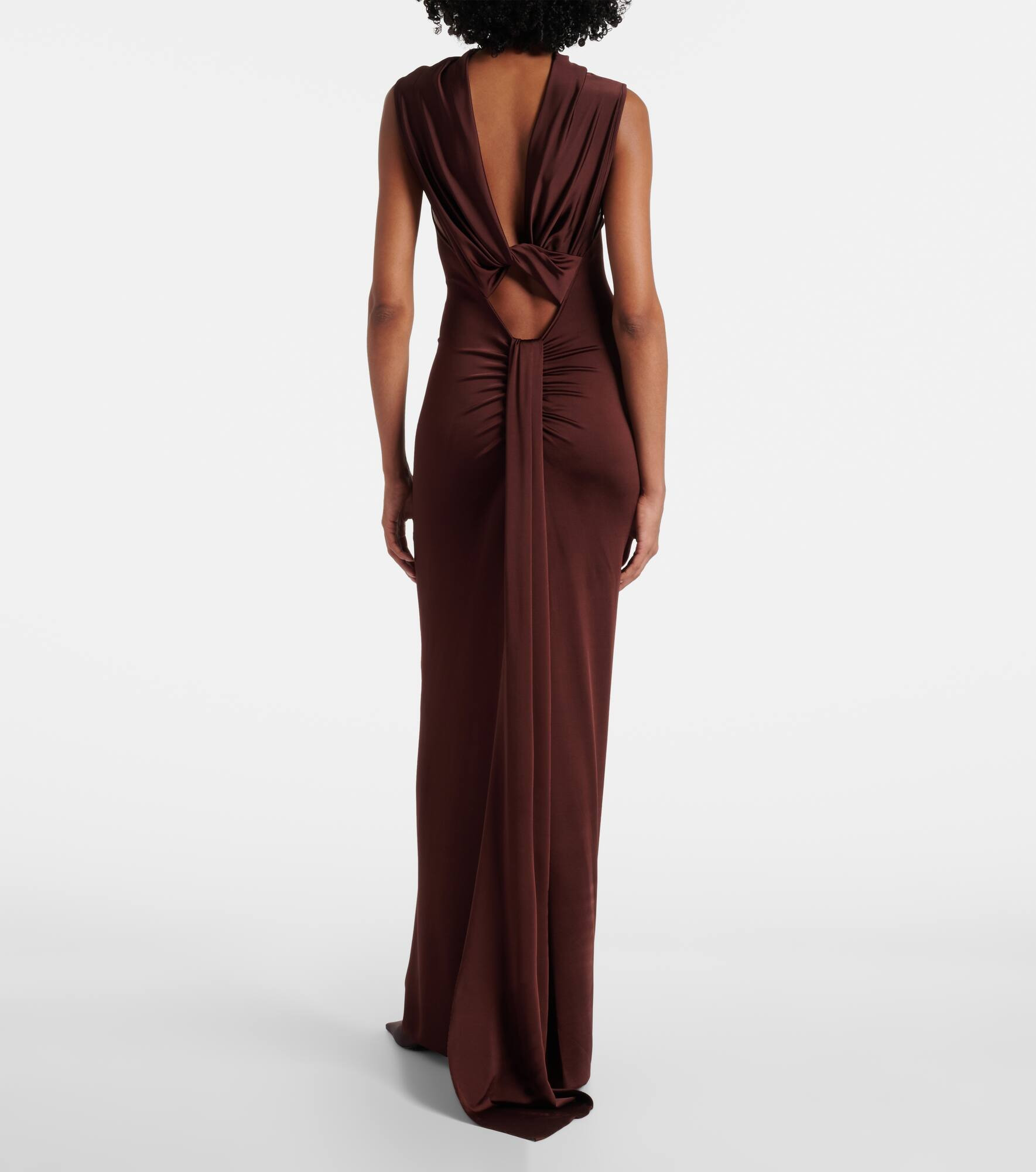 Draped jersey gown - 3