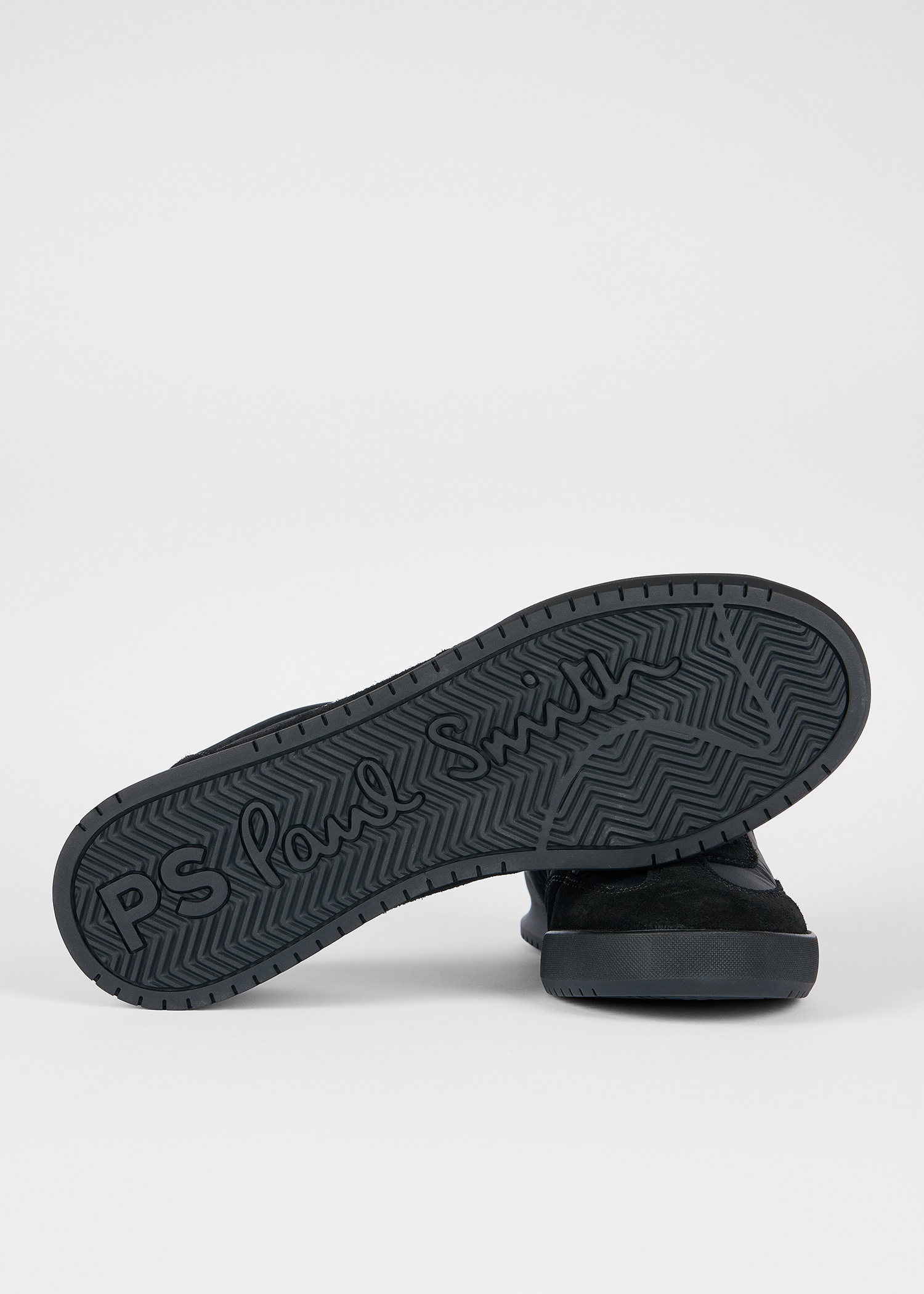 Black 'Dover' Leather Panel Trainers - 2