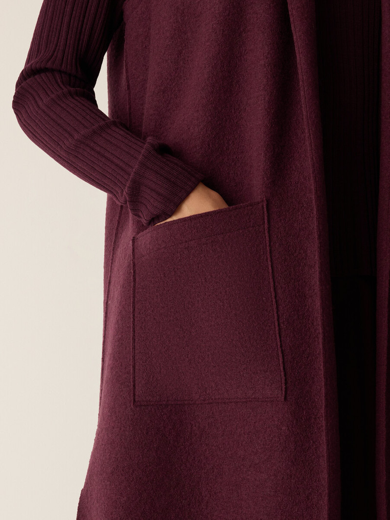 Lightweight Boiled Wool Shawl Collar Vest in Regenerative Wool 5
