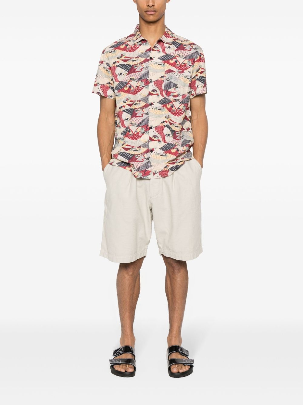 Pleated Track cotton shorts - 2