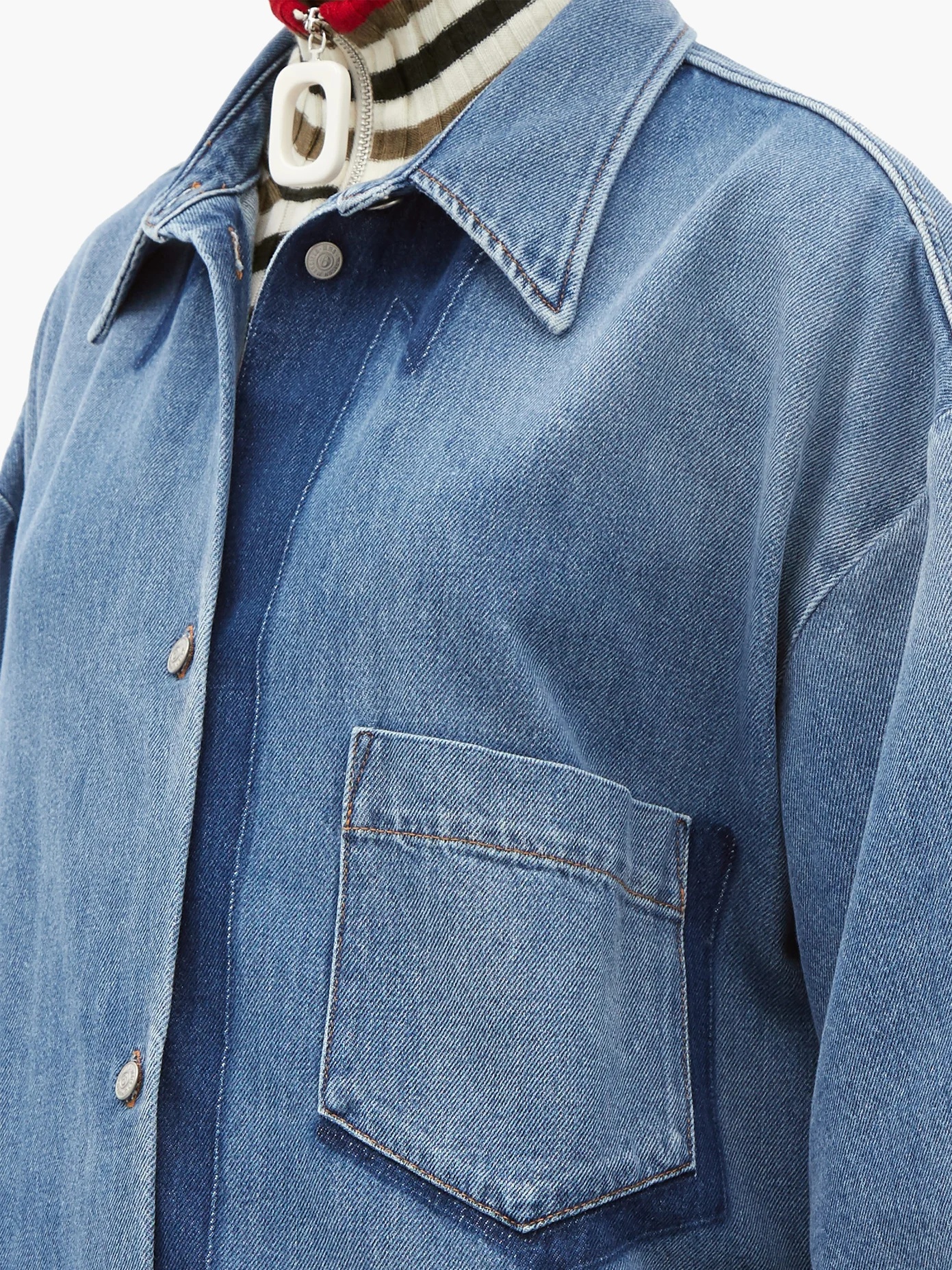 Oversized cotton-denim shirt - 3