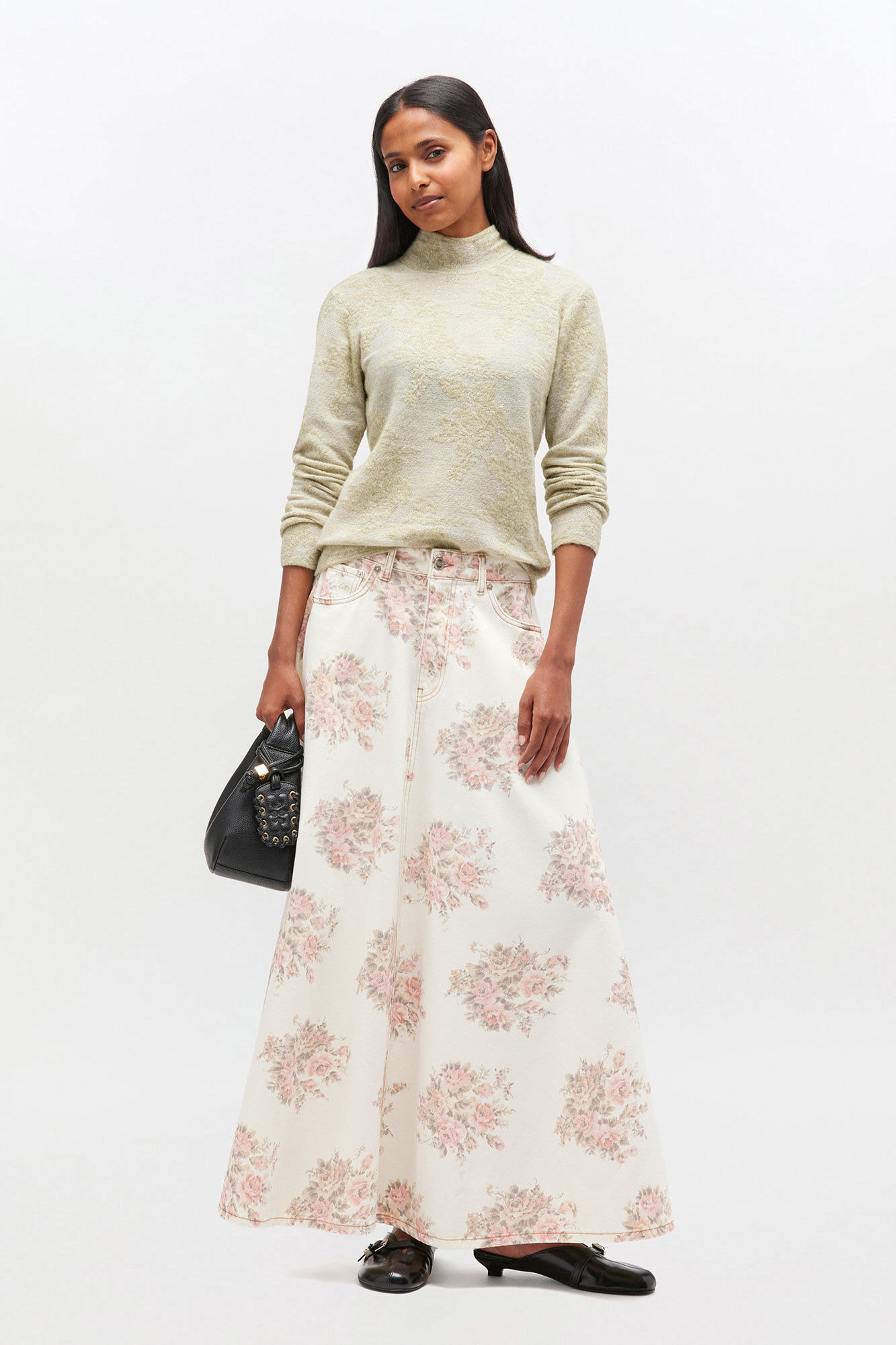 FLORAL PRINTED MAXI SKIRT - 2