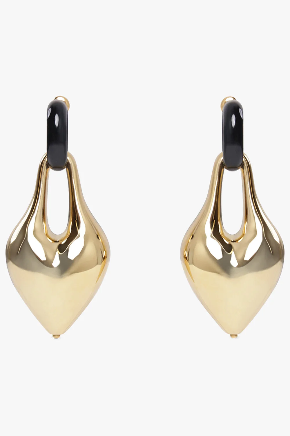 DRIPPING HEART EARRINGS | GOLD/BLACK - 1