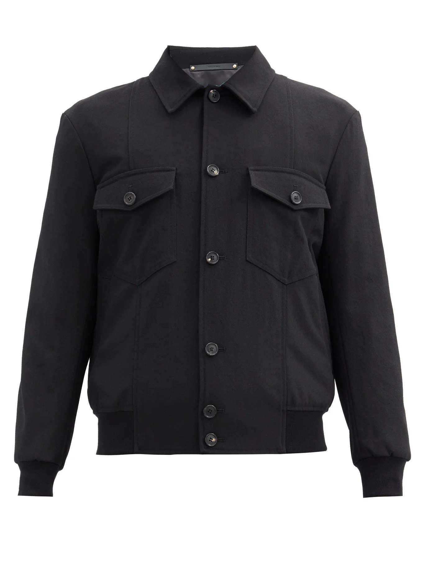 Patch-pocket wool-blend jacket - 1