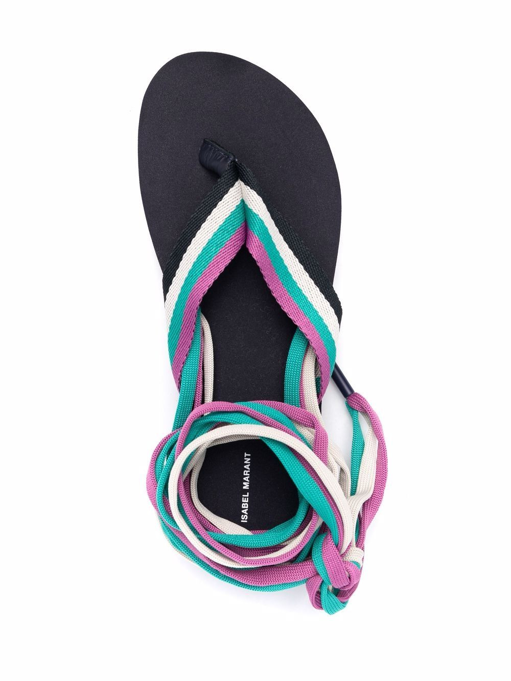 multi-drawstring strap sandals - 4