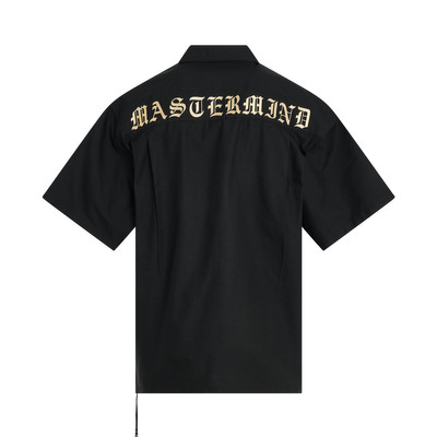 mastermind JAPAN Open Collar Short Sleeve Shirt in Black outlook