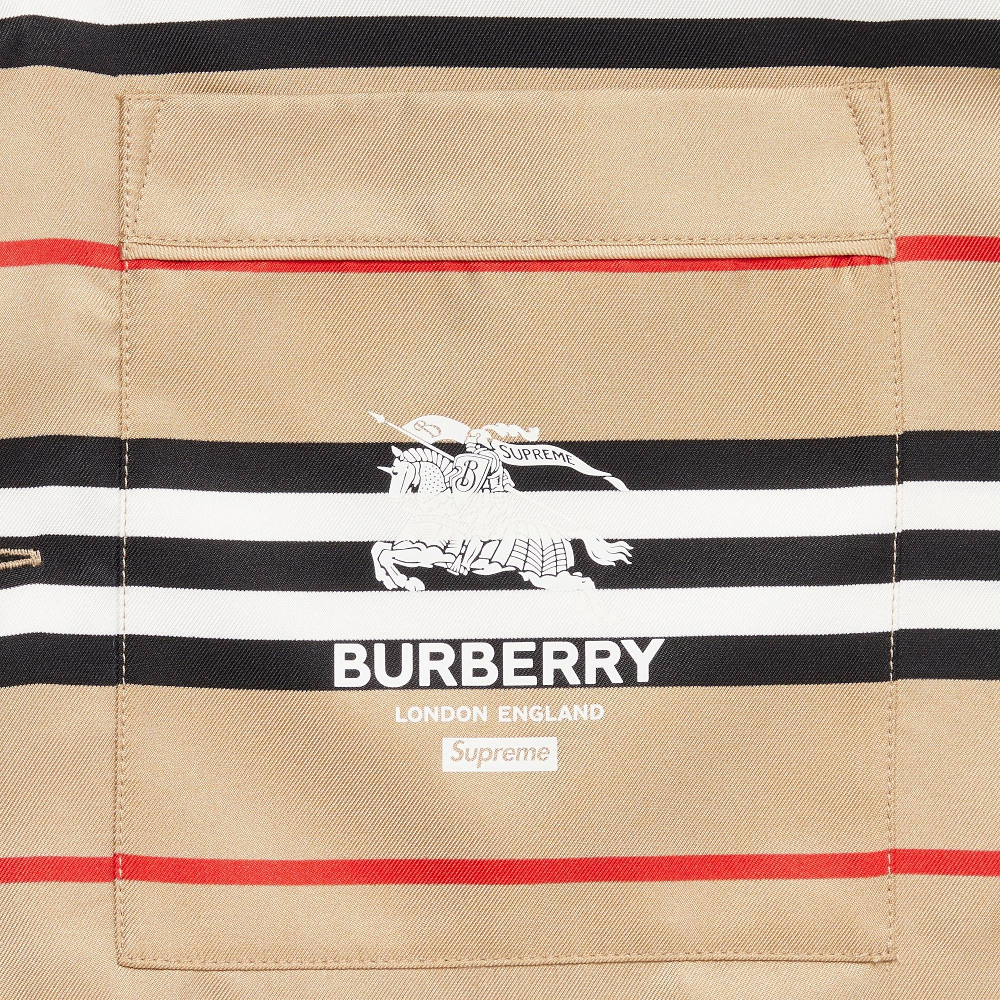Supreme x Burberry Icon Stripe Silk Pyjama Shirt (Burberry Exclusive) 'Dusty Pink' - 3