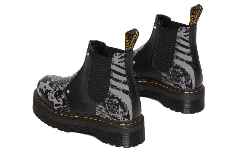 Dr. Martens Dr. Martens 2976 Quad Platform Animal Print Boots 'Black Grey' 27692001 outlook