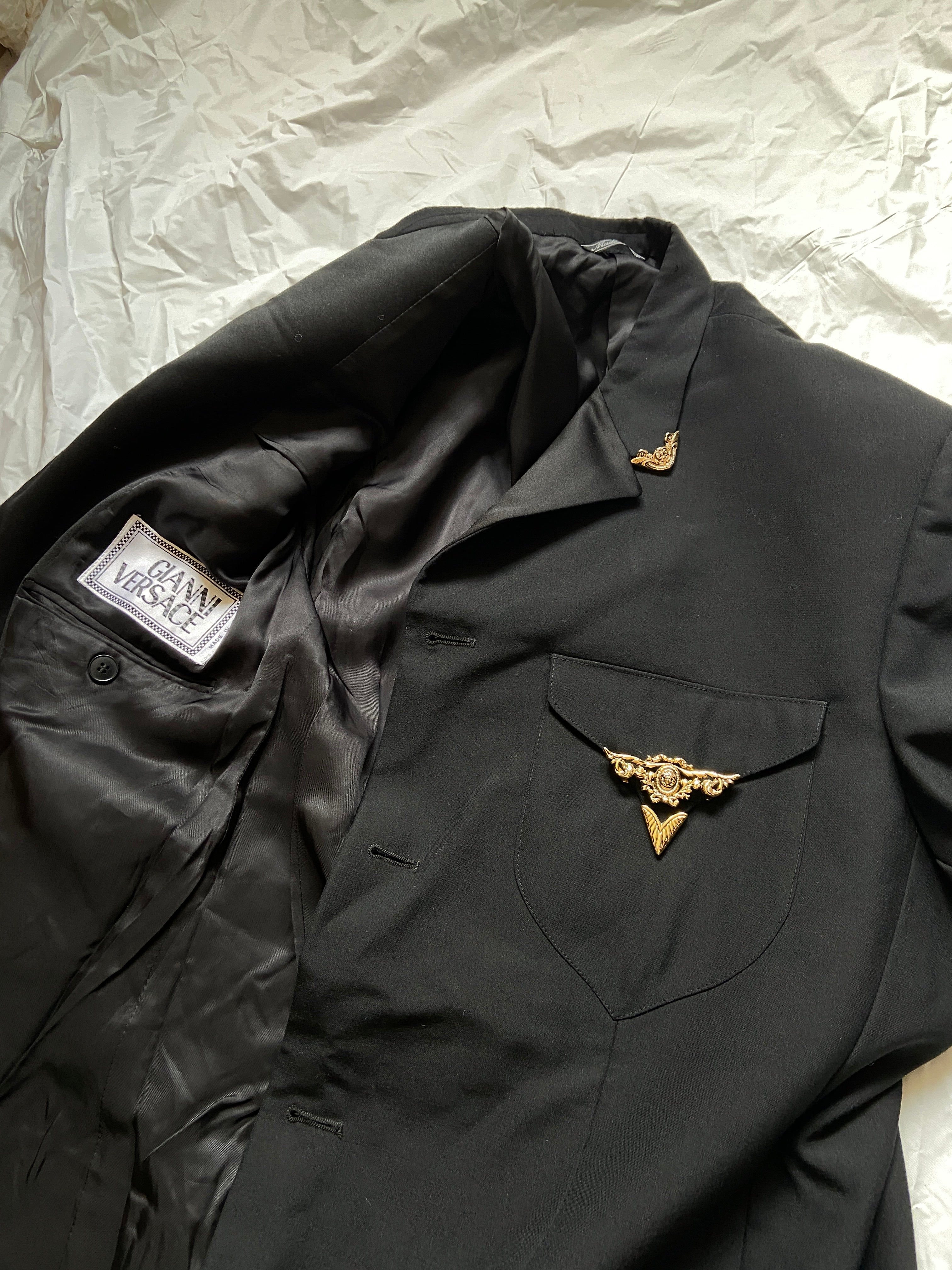 Gianni Versace 92aw gold embellishment western cowboy blazer 52 - 17