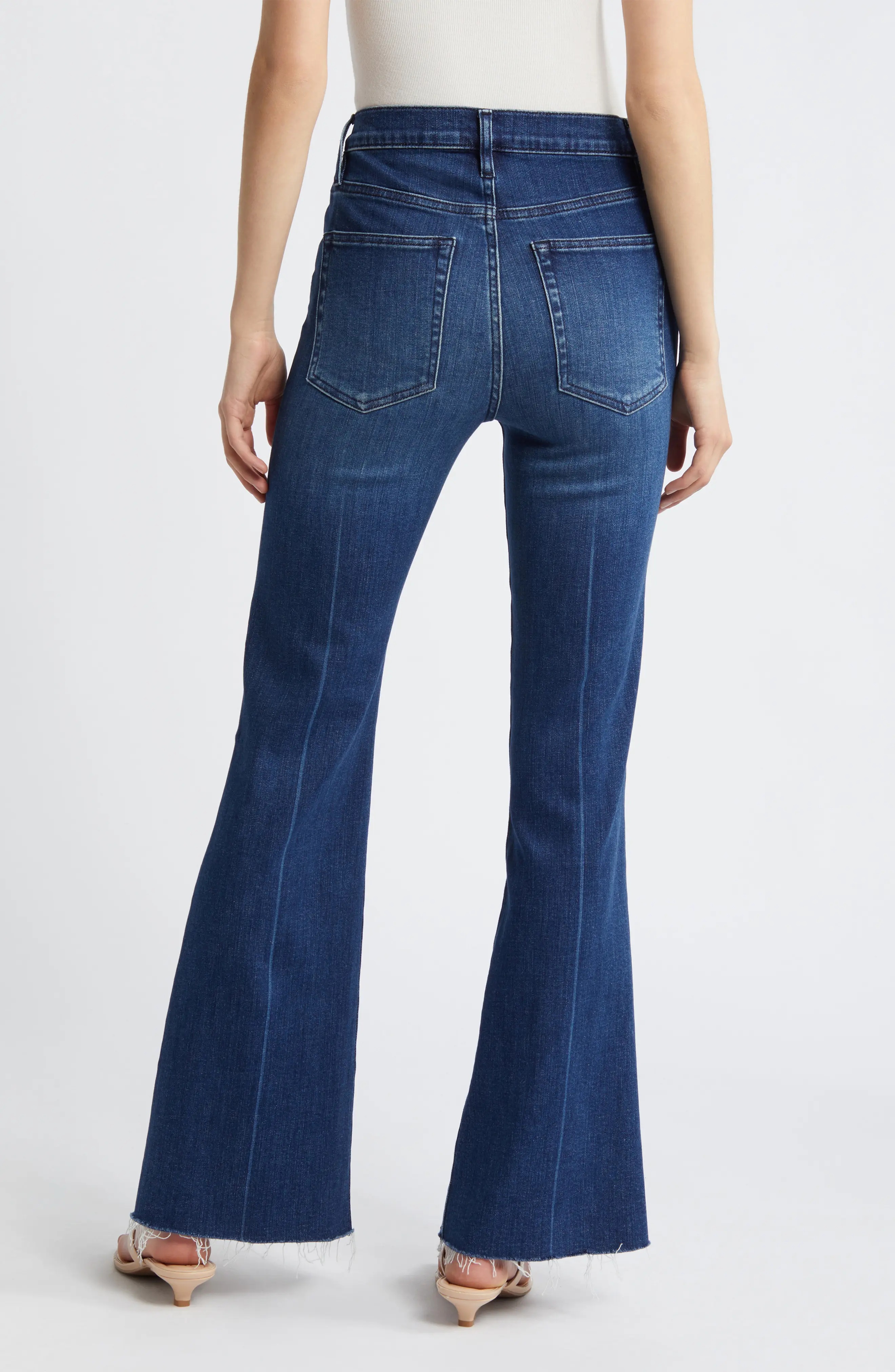 Le Easy Flare Raw Hem Jeans - 2