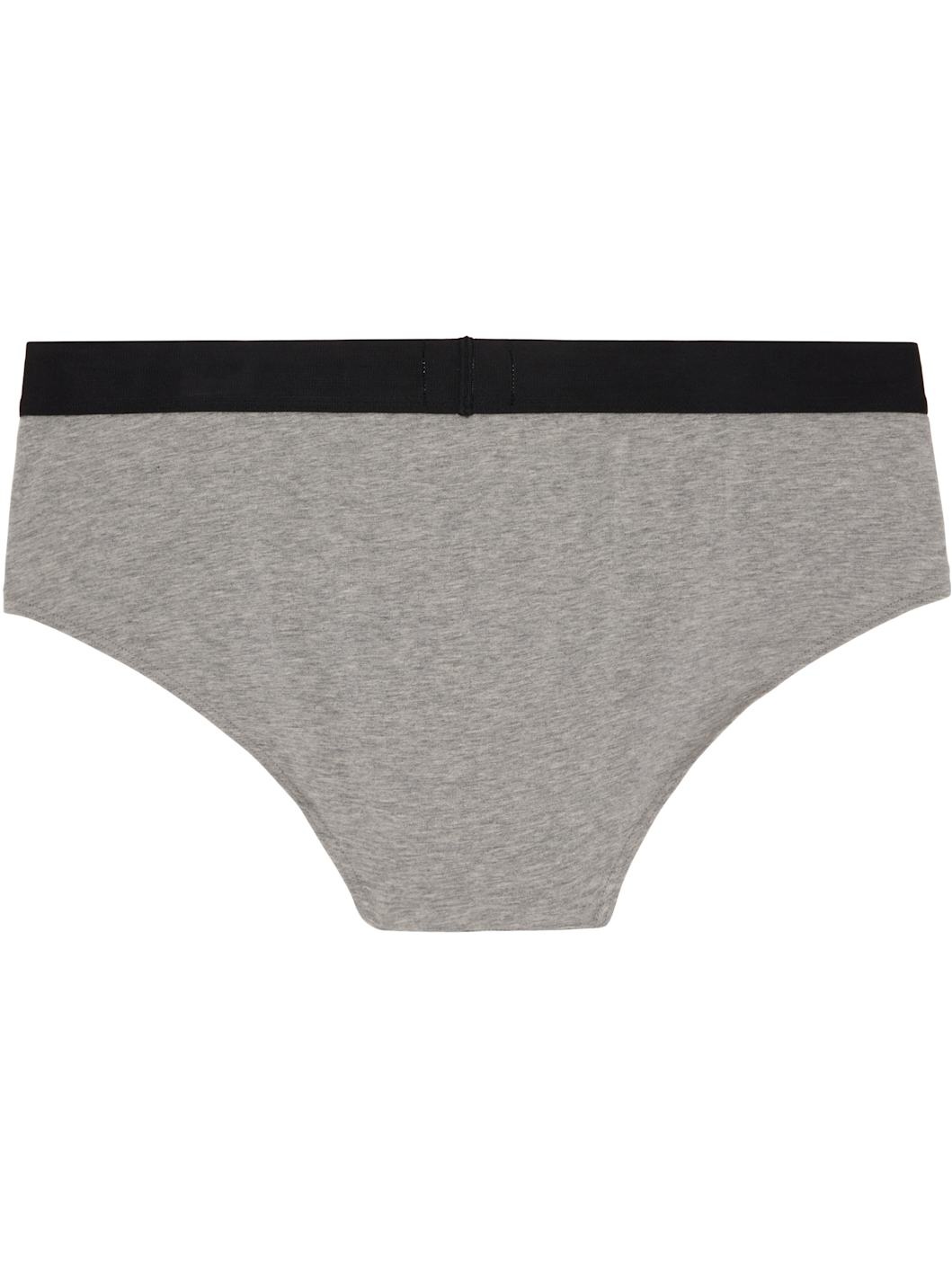 Three-Pack White & Black Logo-Waistband Briefs - 3