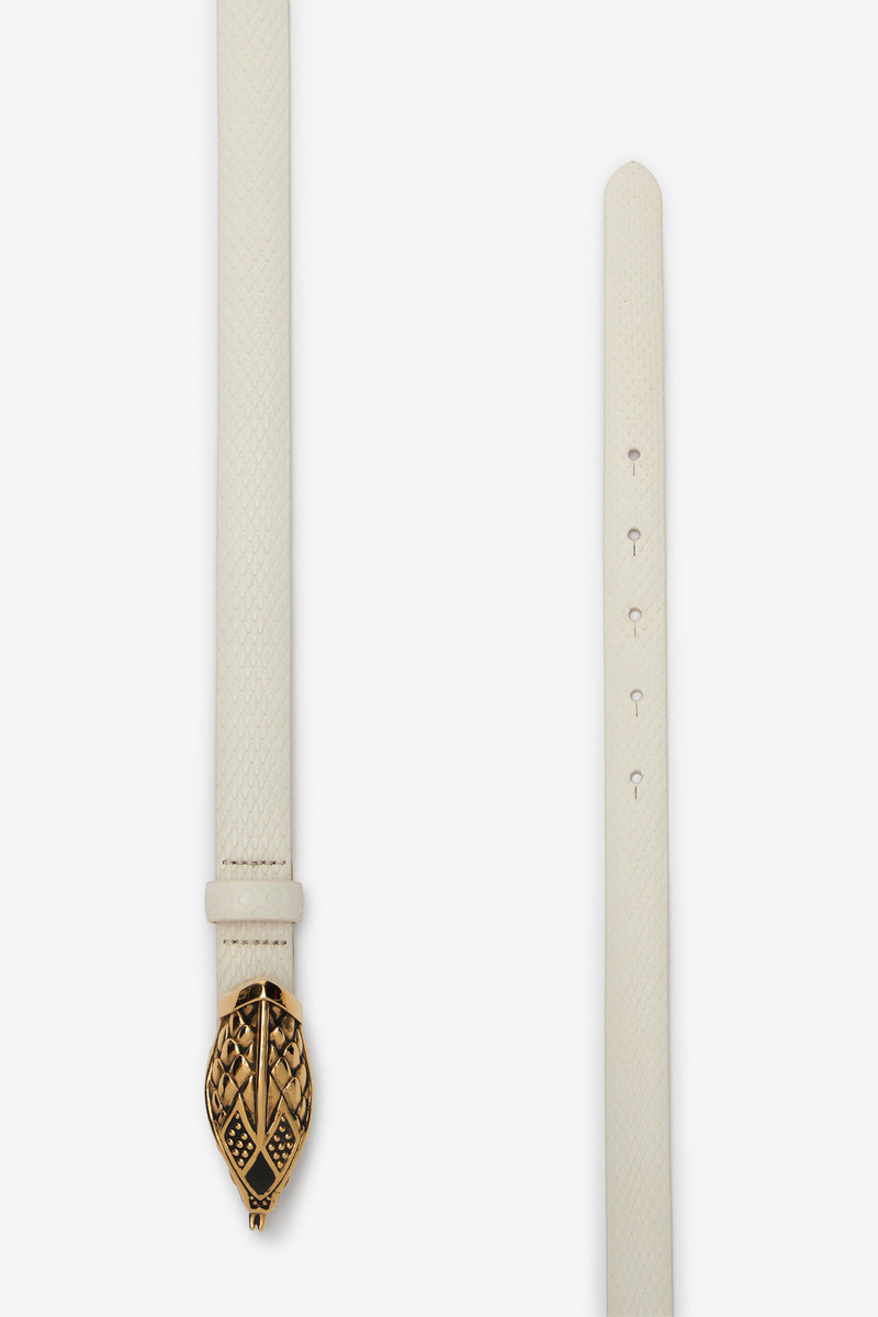 Roberto Cavalli White Belt with Scale Motif and Snake Head Buckle outlook
