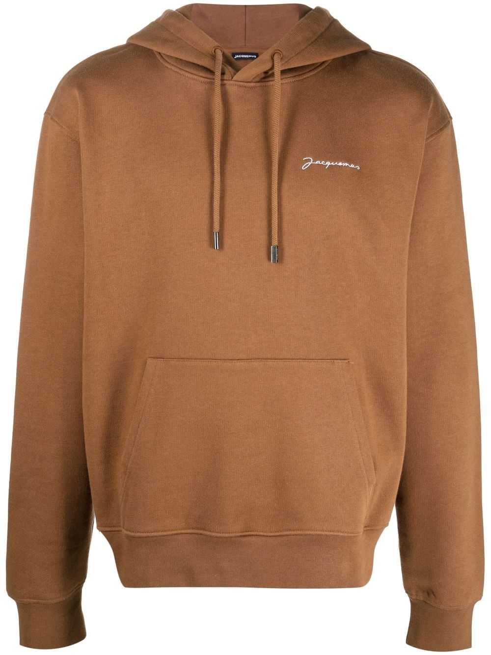 organic cotton embroidered-logo hoodie - 1