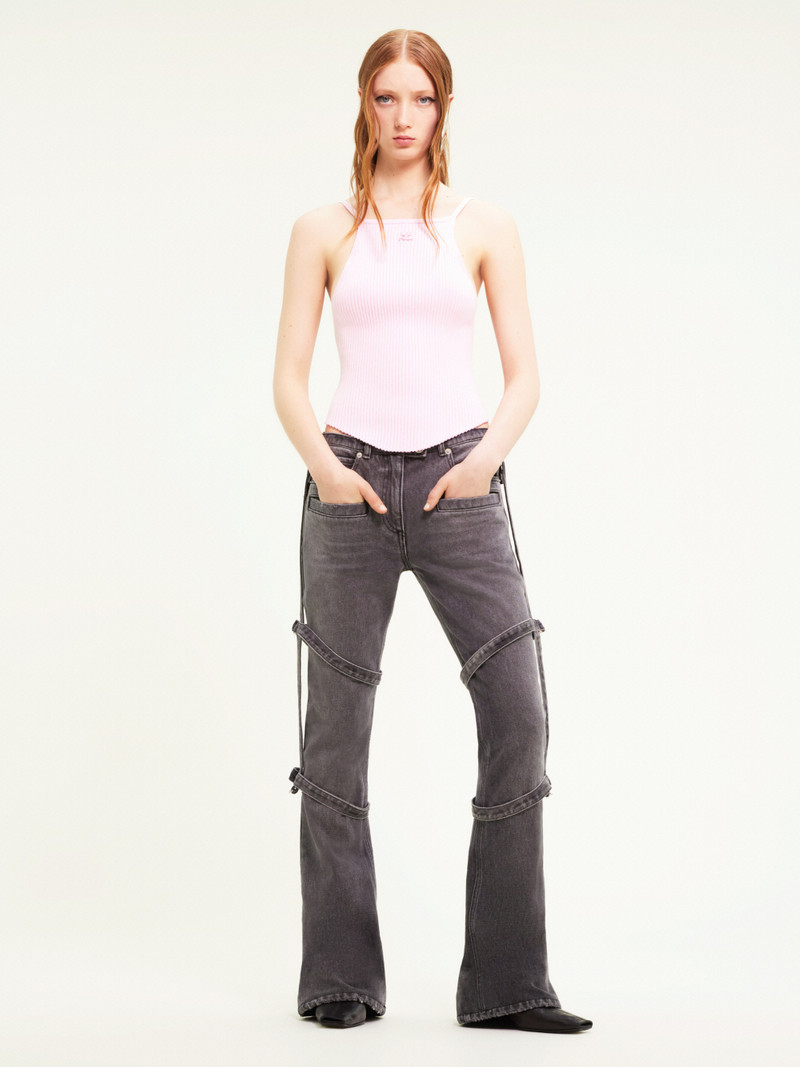 courrèges PANTS MULTI-STRAPS STONE DENIM outlook