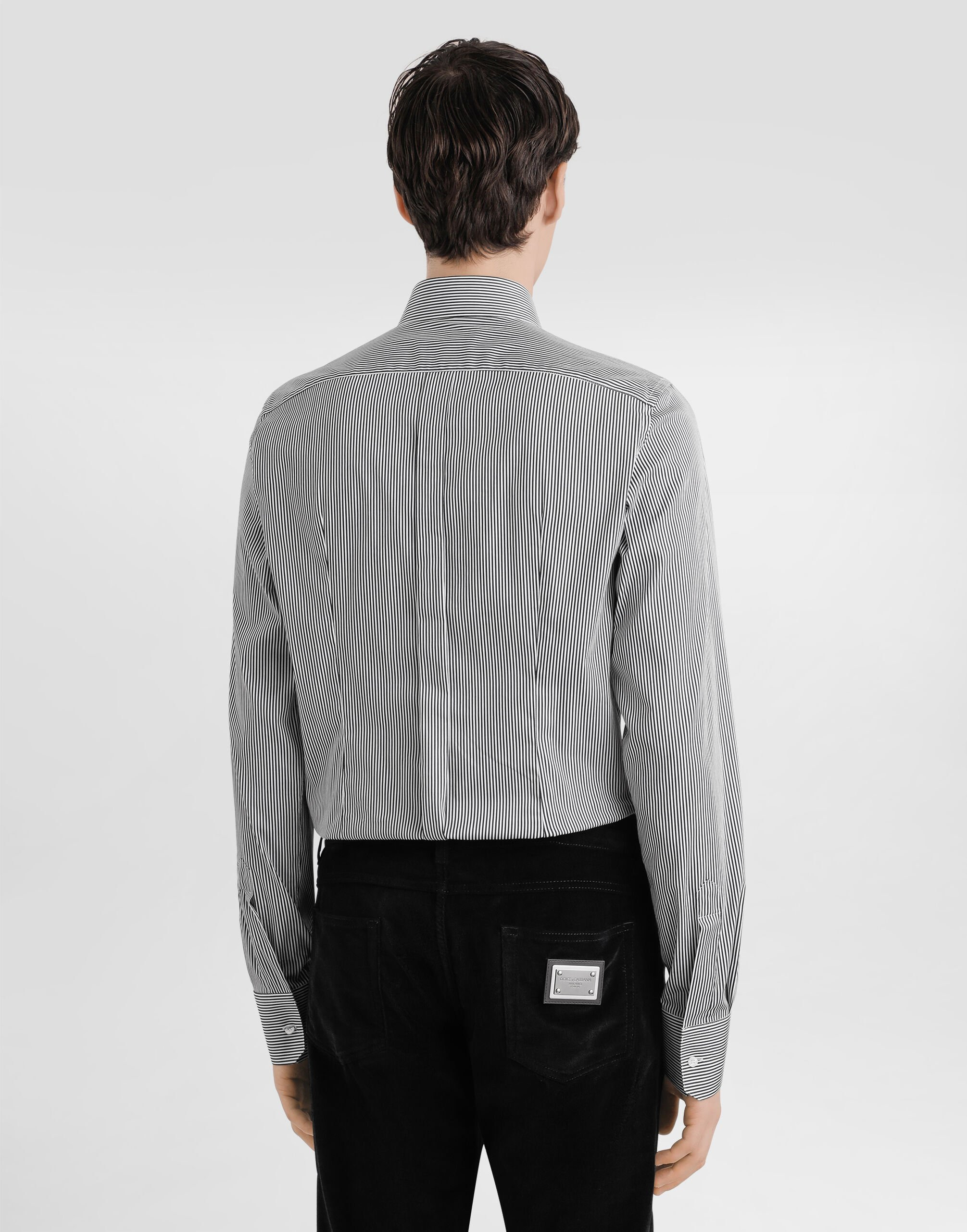 Striped popeline gold shirt - 3