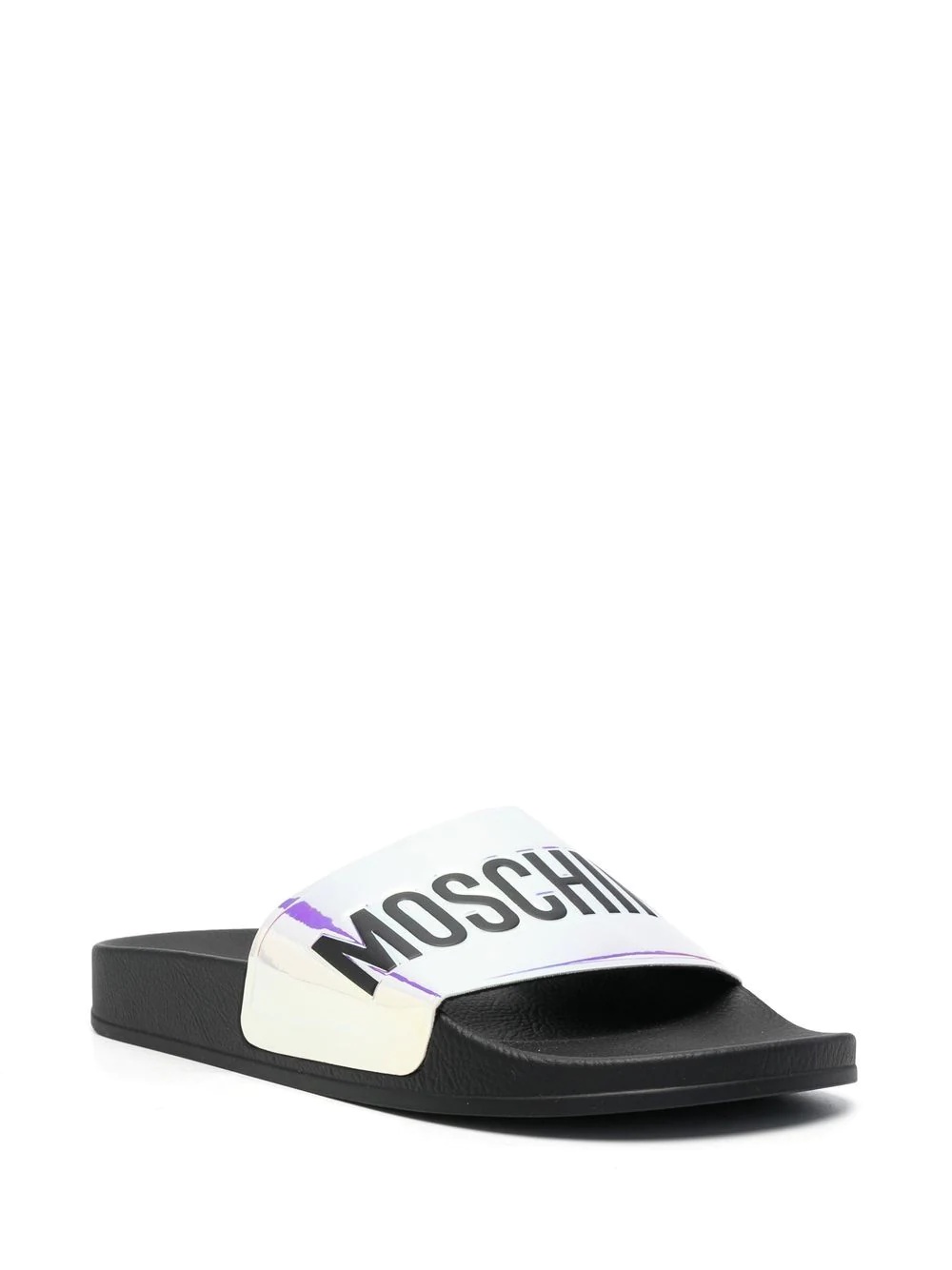 iridescent logo-strap slides - 2