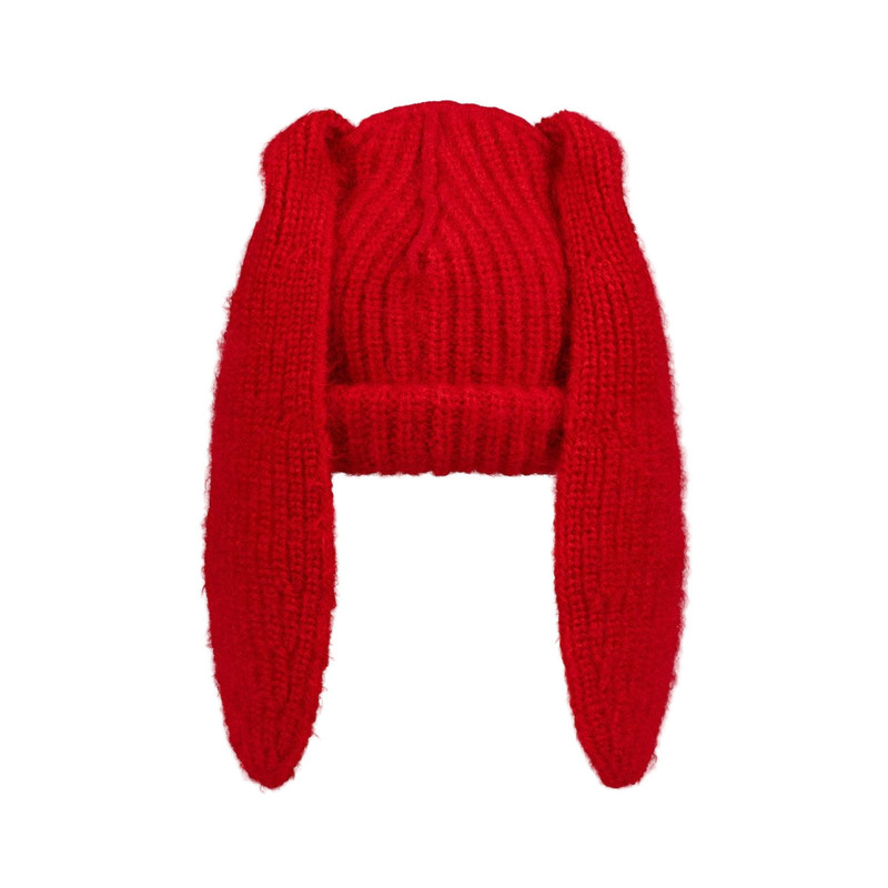 CHARLES JEFFREY LOVERBOY MOHAIR CHUNKY RABBIT BEANIE (RED) outlook