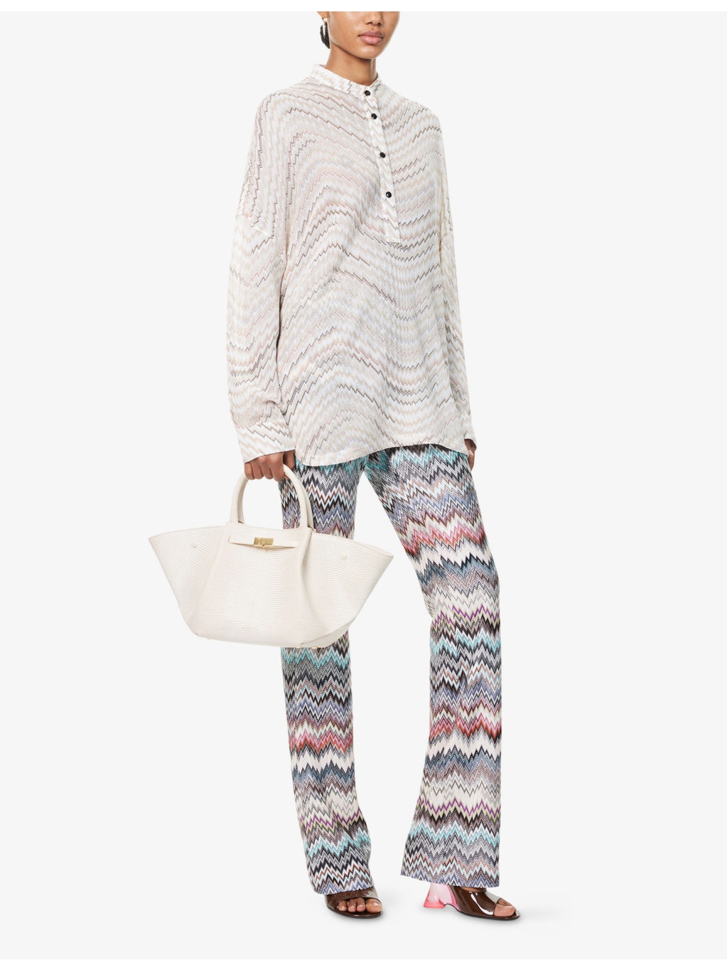 Chevron Relaxed-Fit Knitted Blouse - 2