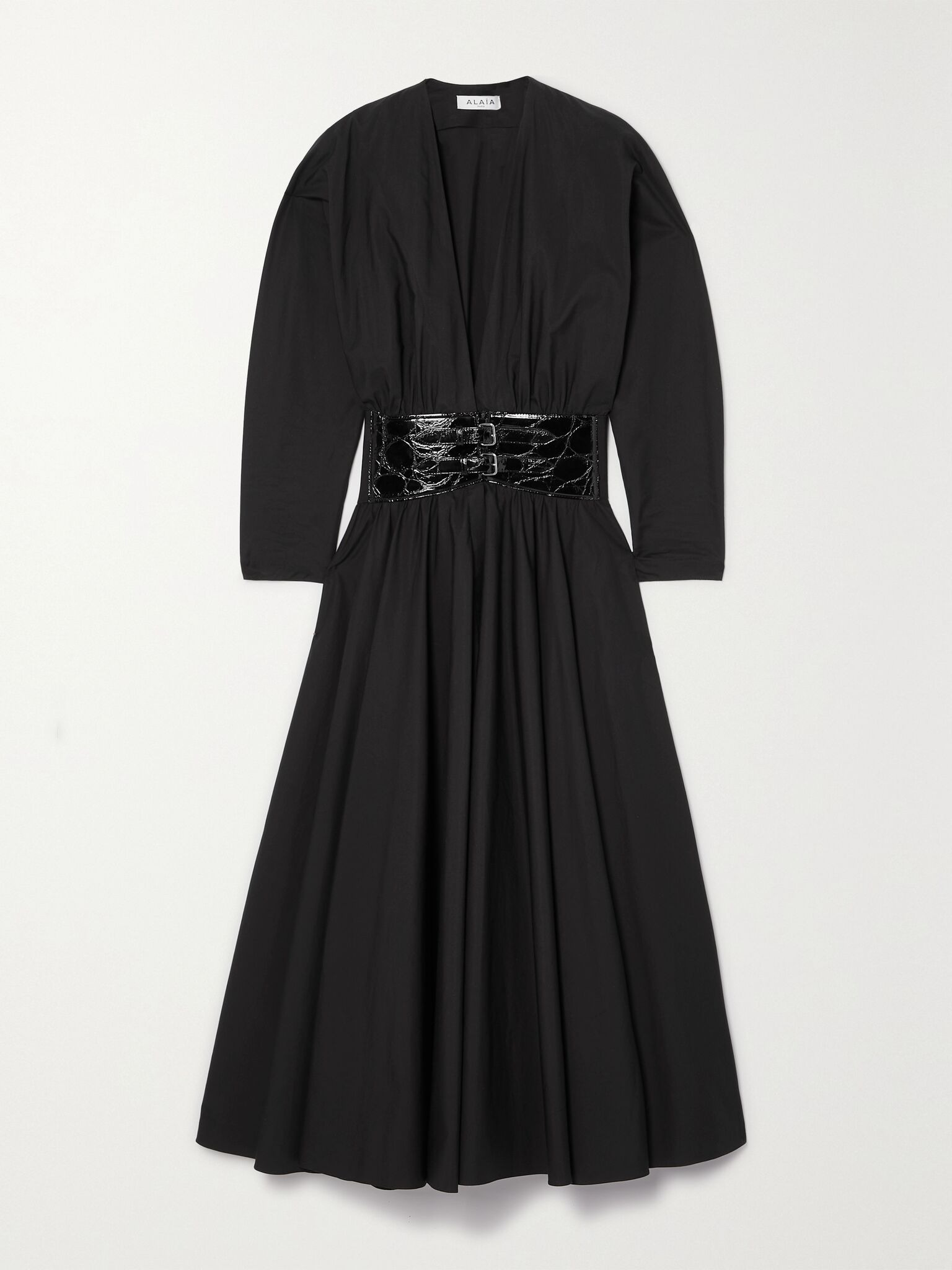 Archetypes belted cotton midi dress Black - 1