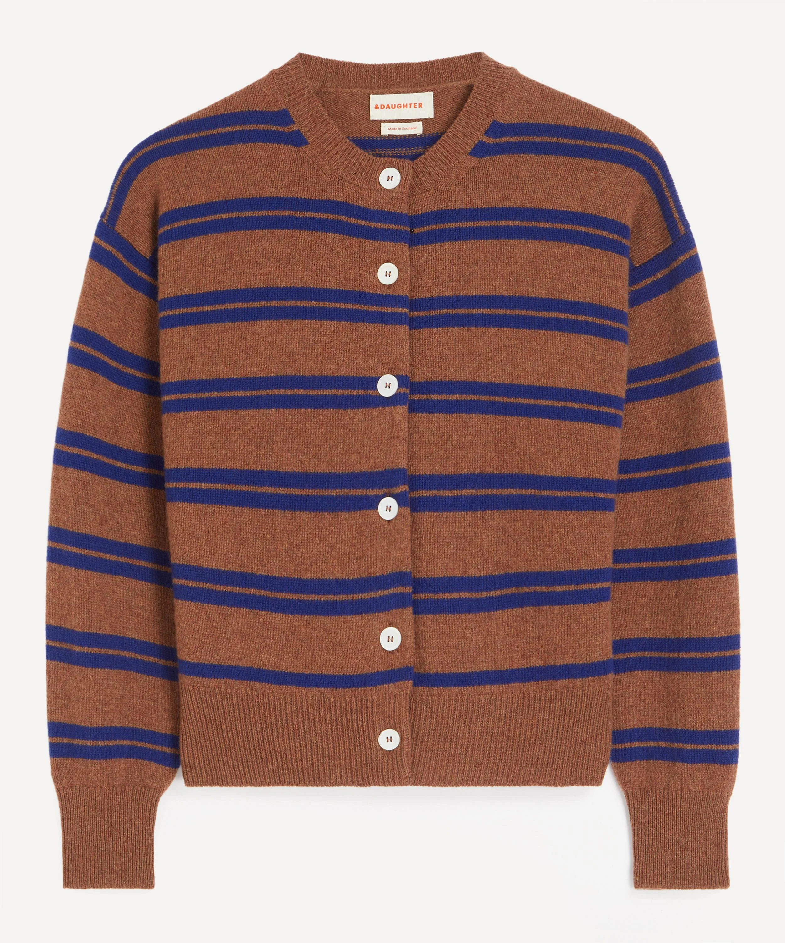 Ada Stripe Crewneck Cardigan - 1