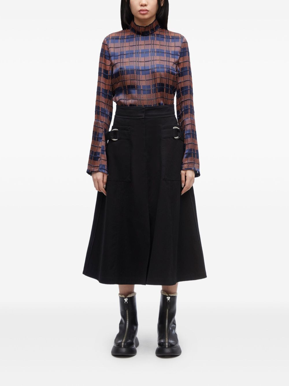 Hester plaid high-neck blouse - 2
