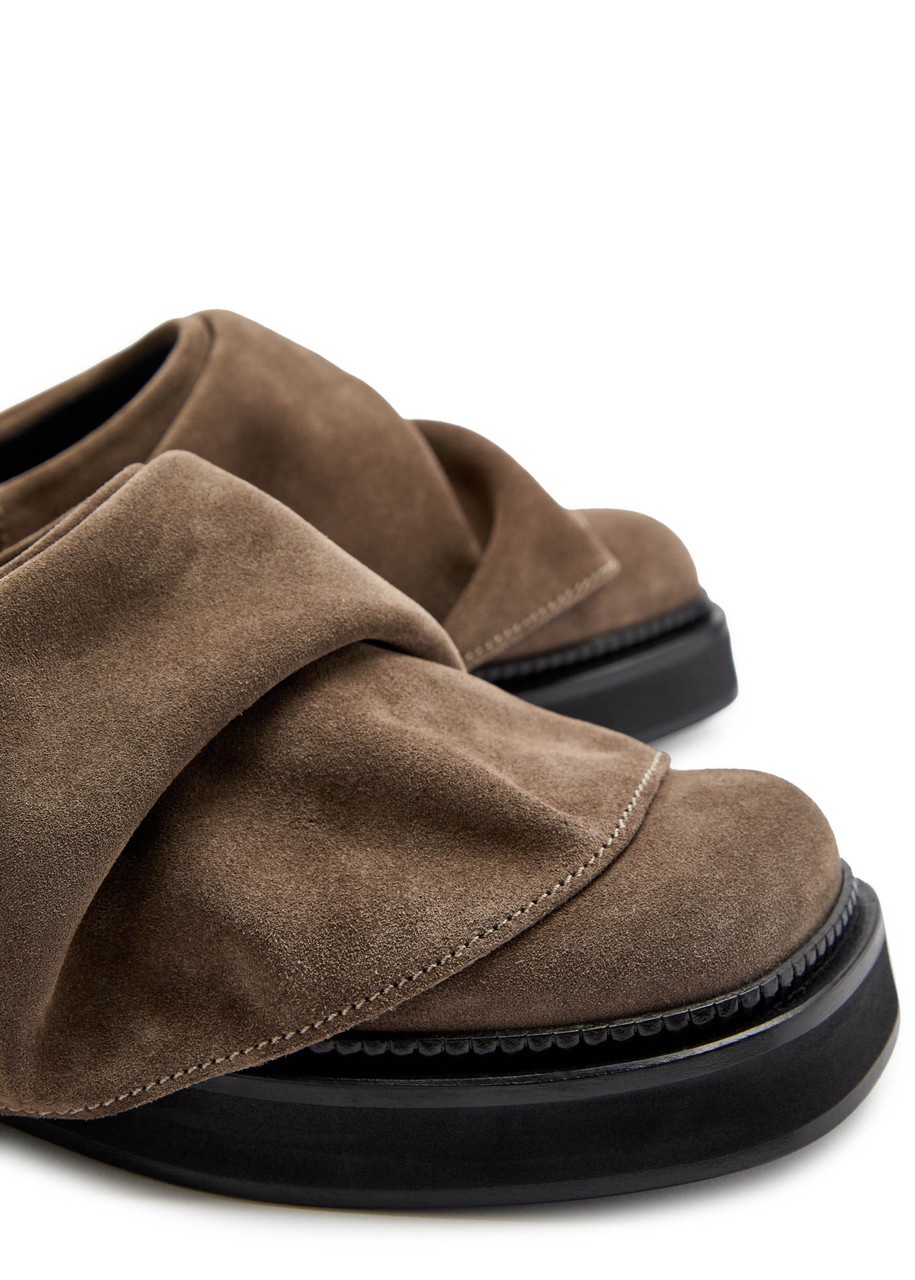 The Attico Mini Robin Gathered Suede Mules - 4